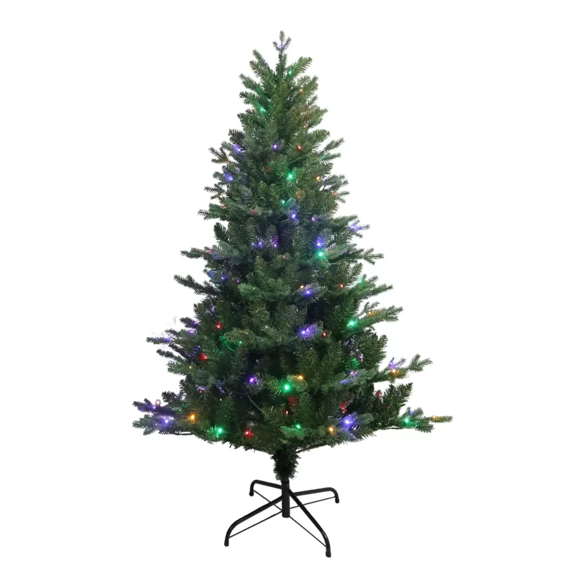 Best 5' Pre-Lit Jackson Pine Artificial Christmas Tree, Multicolor Lights Pre-Lit