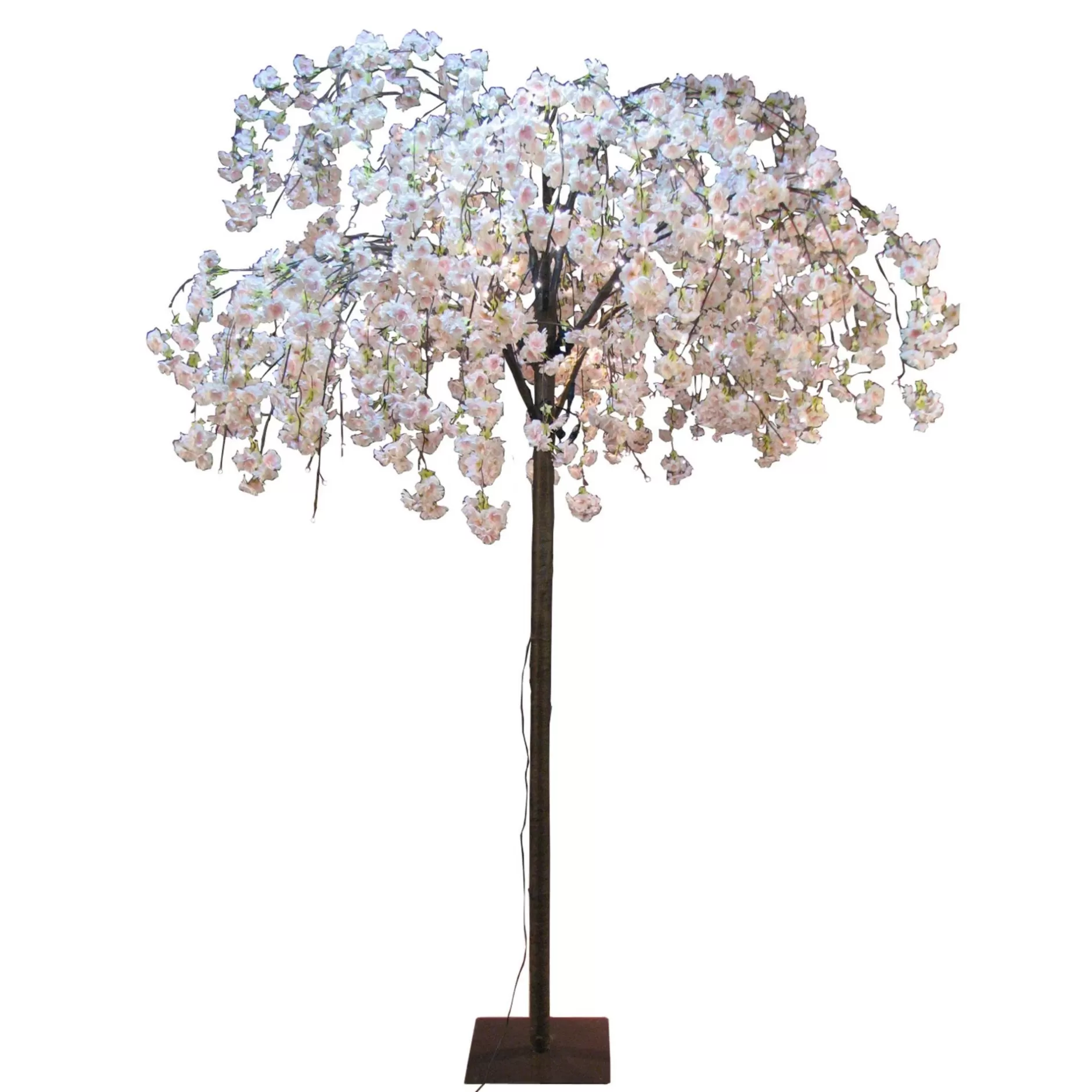 Store 8.2' Pre-Lit Large Pink Cherry Blossom Artificial Tree - Warm White Led Lights Pre-Lit
