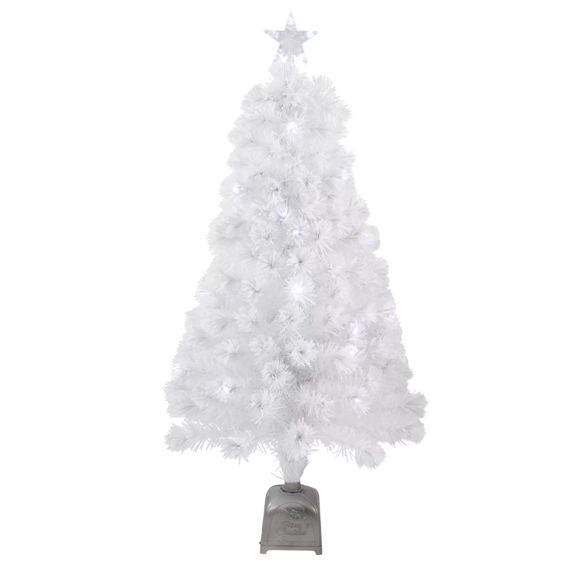 Store 4' Pre-Lit Led Color Changing Fiber Optic Artificial Christmas Tree Fiber Optic