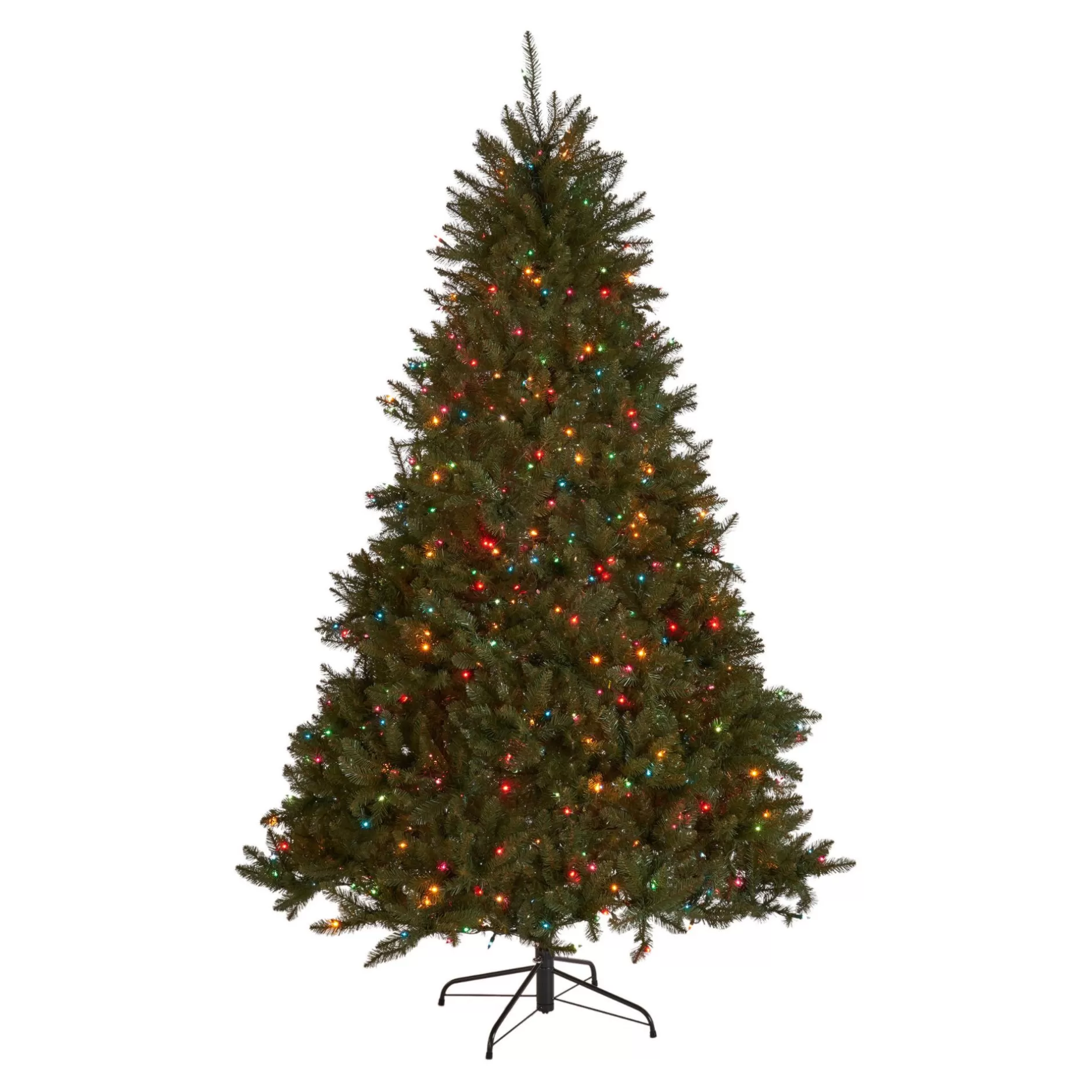 Hot 9' Pre-Lit Medium Dunhill Fir Artificial Christmas Tree - Multicolor Lights Pre-Lit