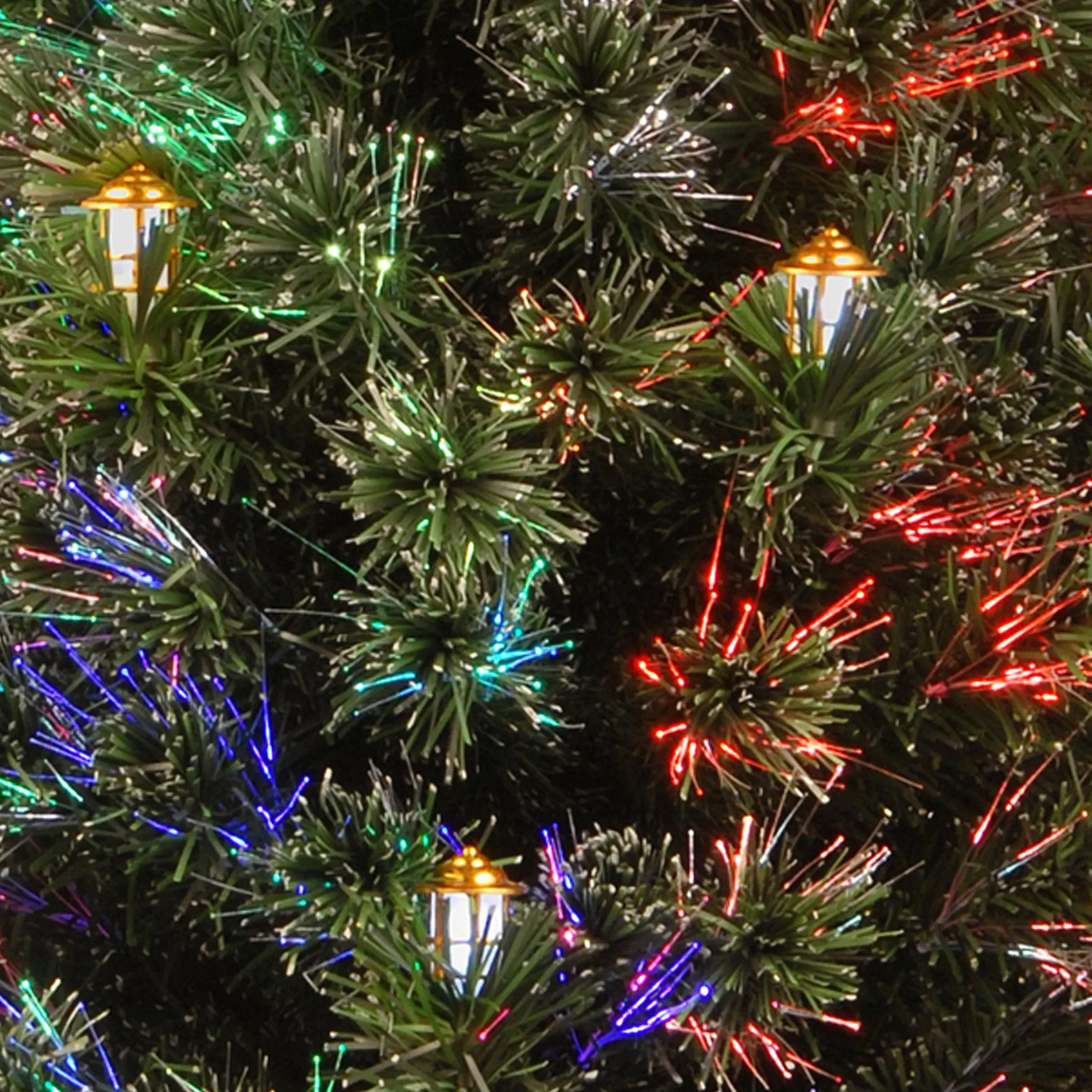 Clearance 48" Pre-Lit Medium Fiber Optic Artificial Christmas Fireworks Tree, Led Lights Pre-Lit