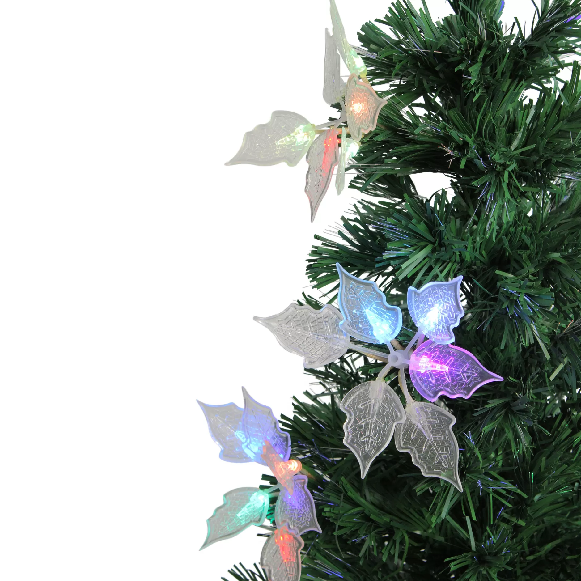 Clearance 3' Pre-Lit Medium Fiber Optic Floral Artificial Christmas Tree - Multi-Color Lights Fiber Optic