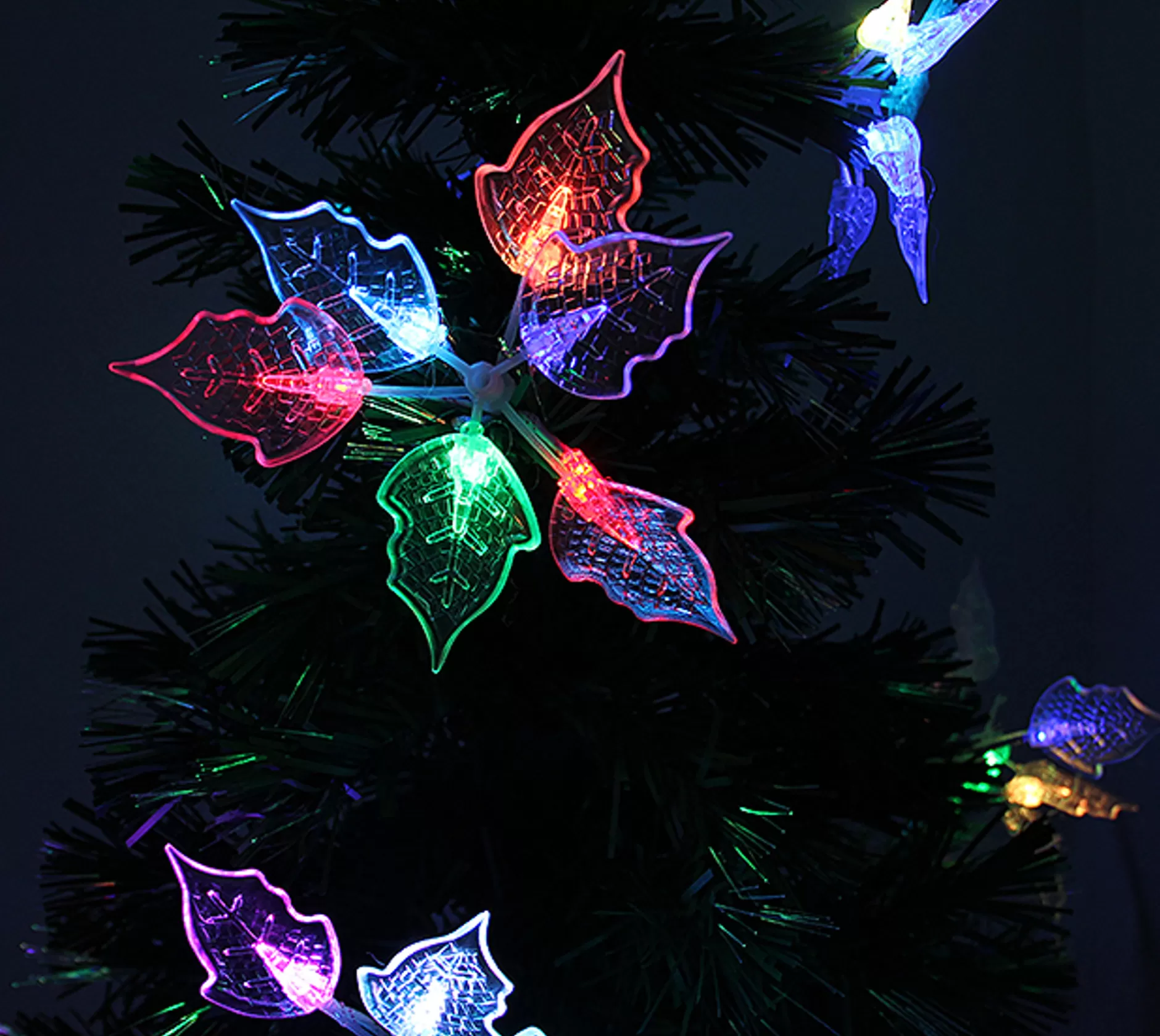 Clearance 3' Pre-Lit Medium Fiber Optic Floral Artificial Christmas Tree - Multi-Color Lights Fiber Optic
