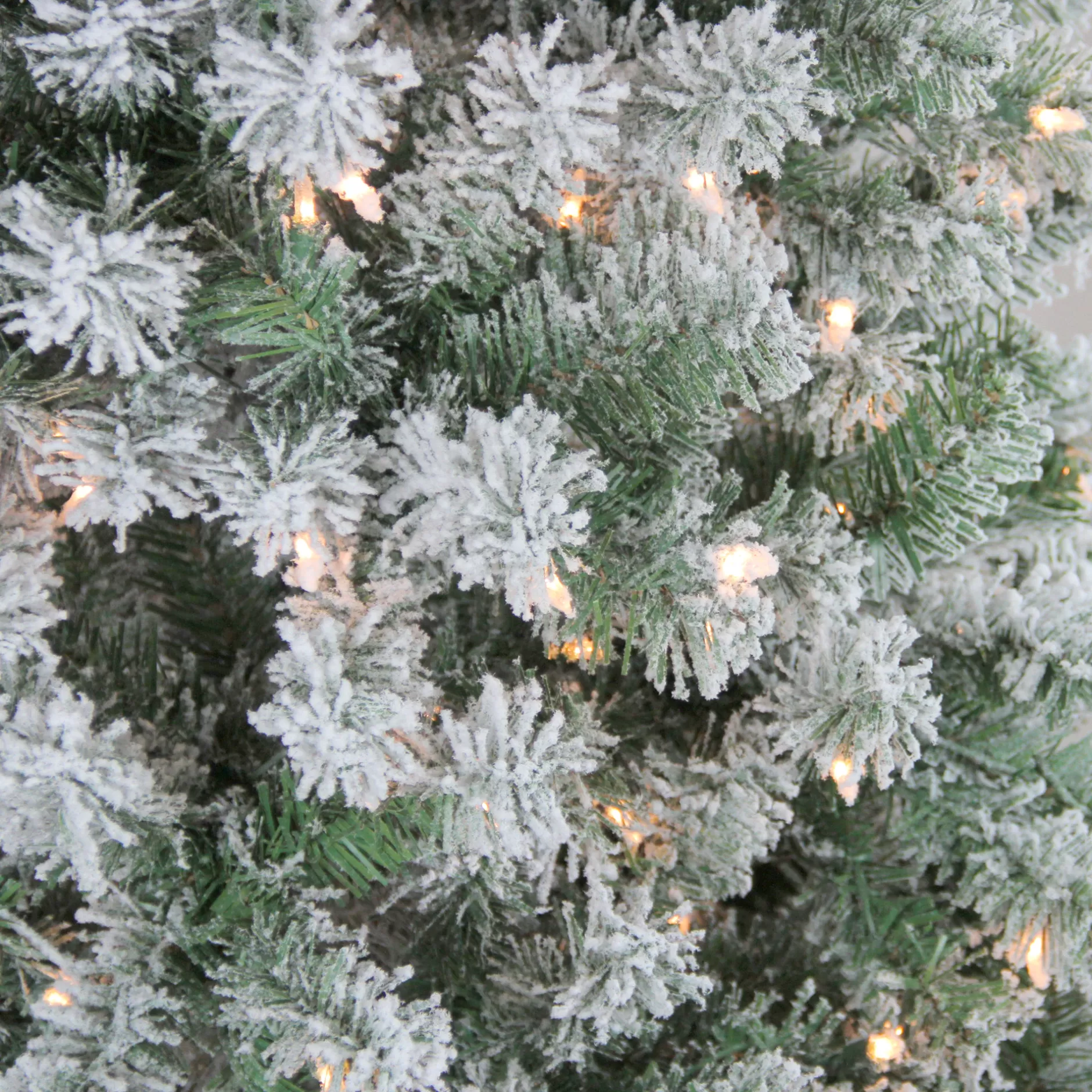 Store 6.5' Pre-Lit Medium Flocked Winema Pine Artificial Christmas Tree - Clear Lights Flocked
