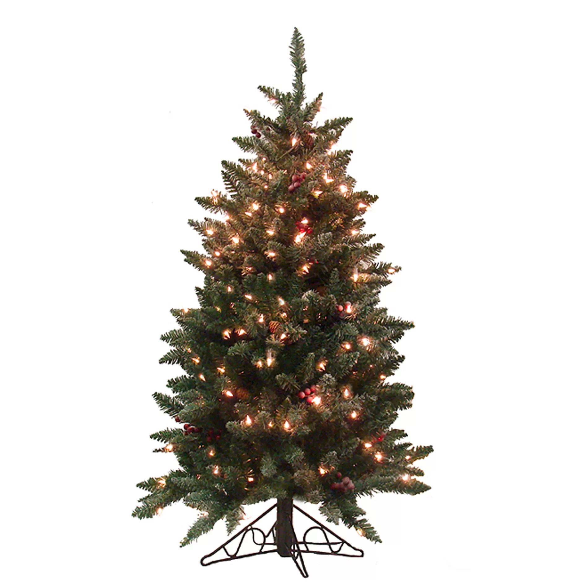 Store 4.5' Pre-Lit Medium Frosted Edina Artificial Christmas Tree - Clear Lights Flocked