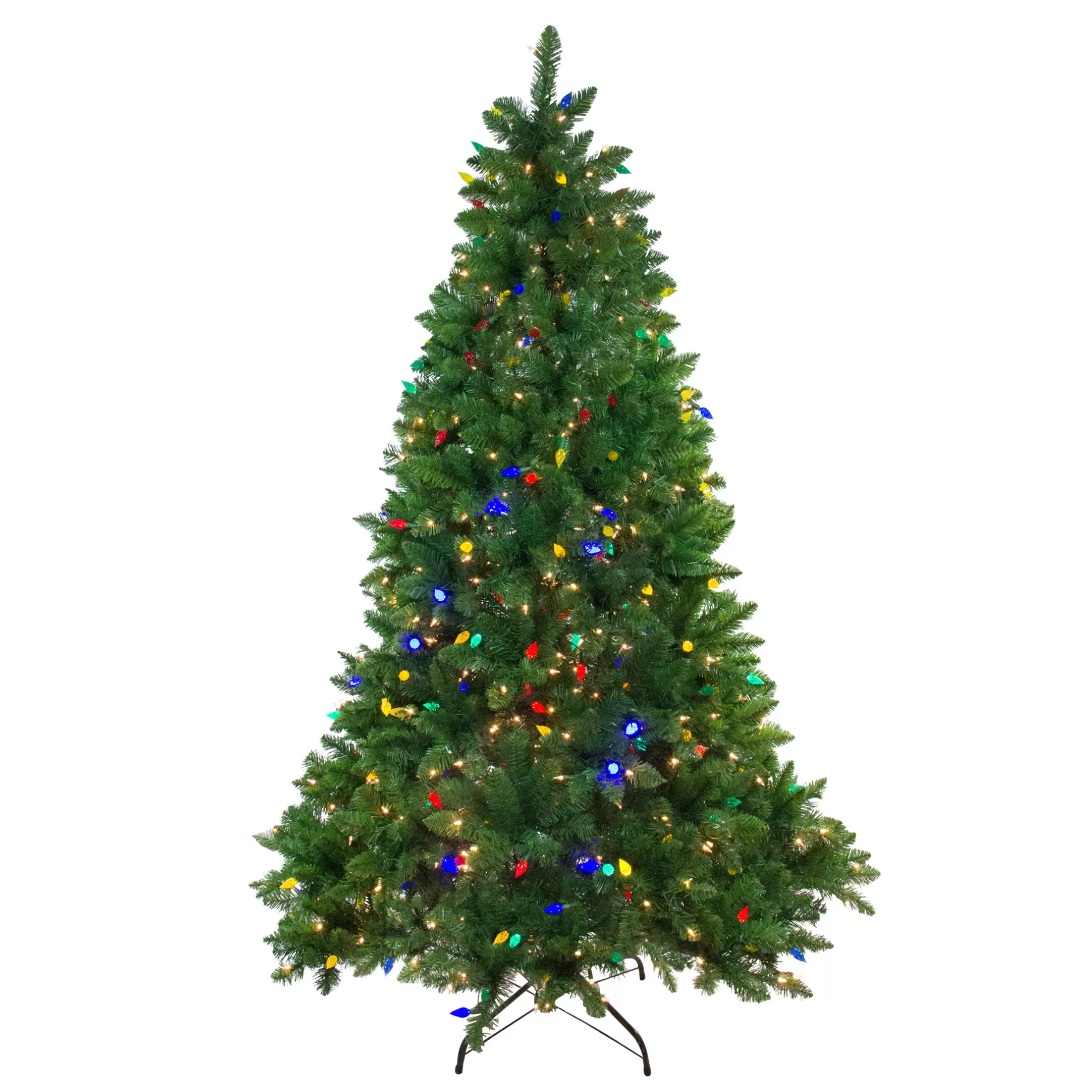 Best 6.5' Pre-Lit Medium Huron Pine Artificial Christmas Tree - Multicolor Lights Pre-Lit