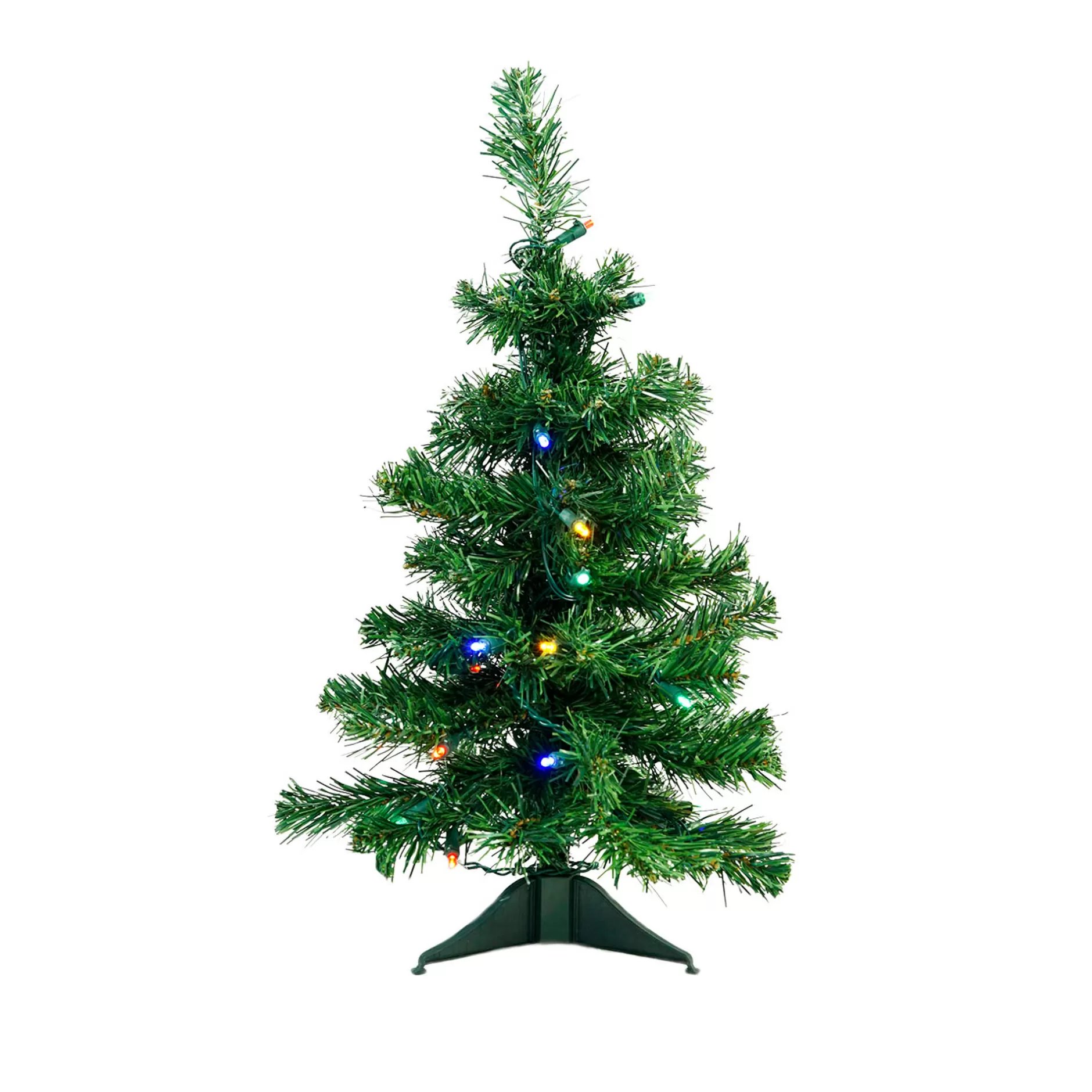 Best 2' Pre-Lit Medium Mixed Classic Pine Artificial Christmas Tree - Multicolor Led Lights Pre-Lit