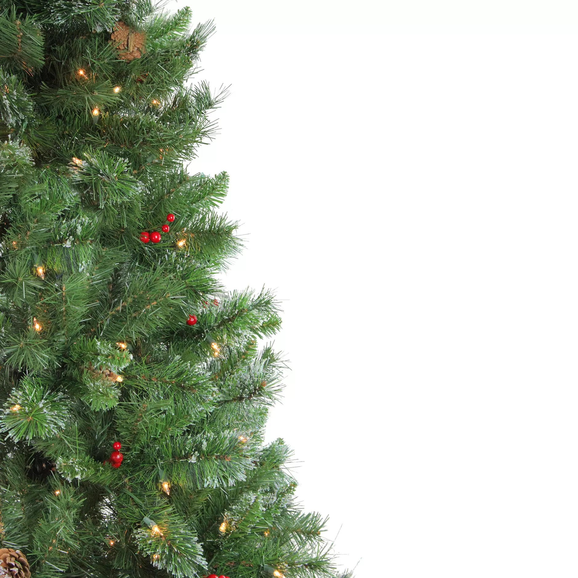 Best 7.5' Pre-Lit Medium Mixed Pine Glittered Artificial Christmas Tree - Clear Lights Pre-Lit