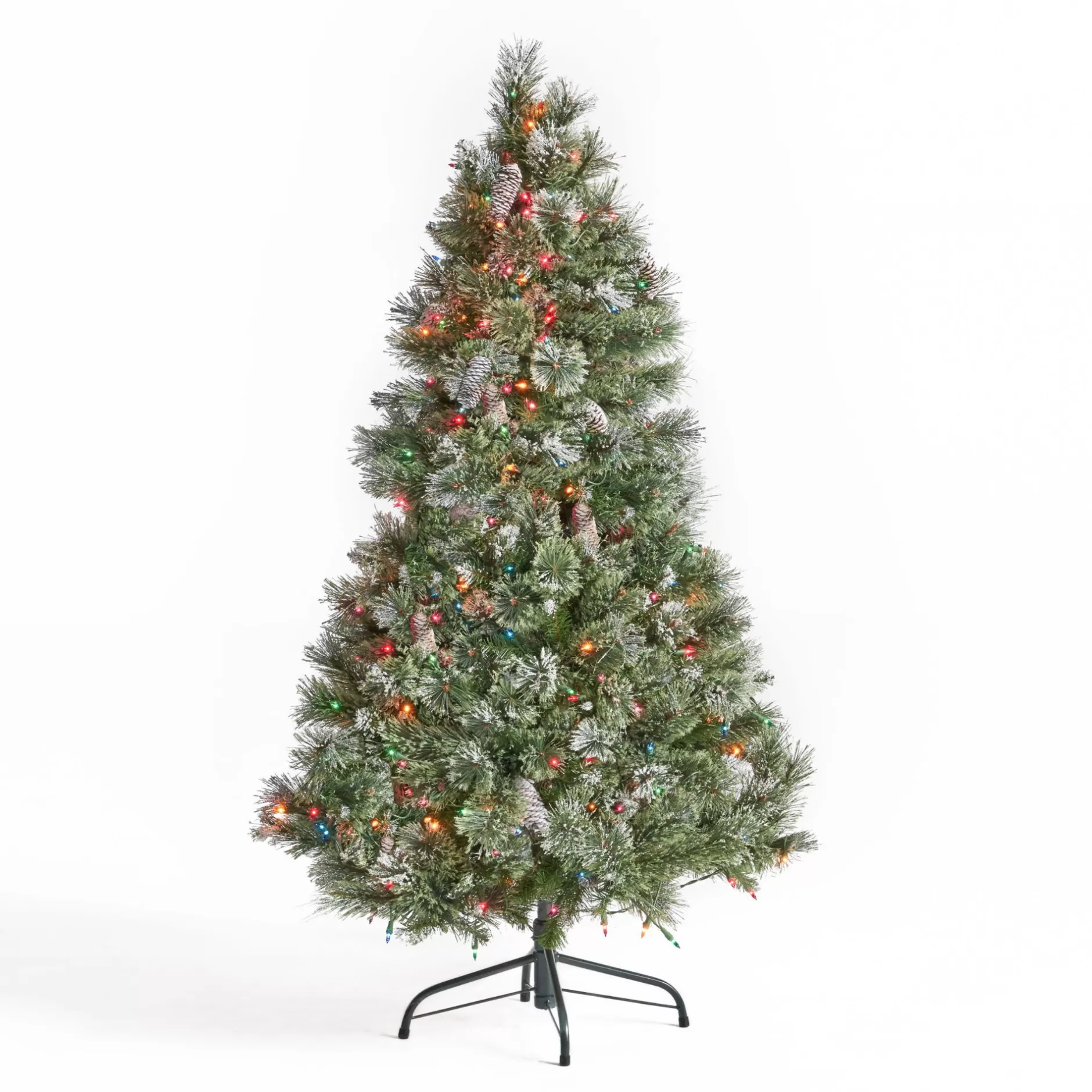 Fashion 4.5' Pre-Lit Medium Mixed Spruce Artificial Christmas Tree - Multicolor Lights Pre-Lit