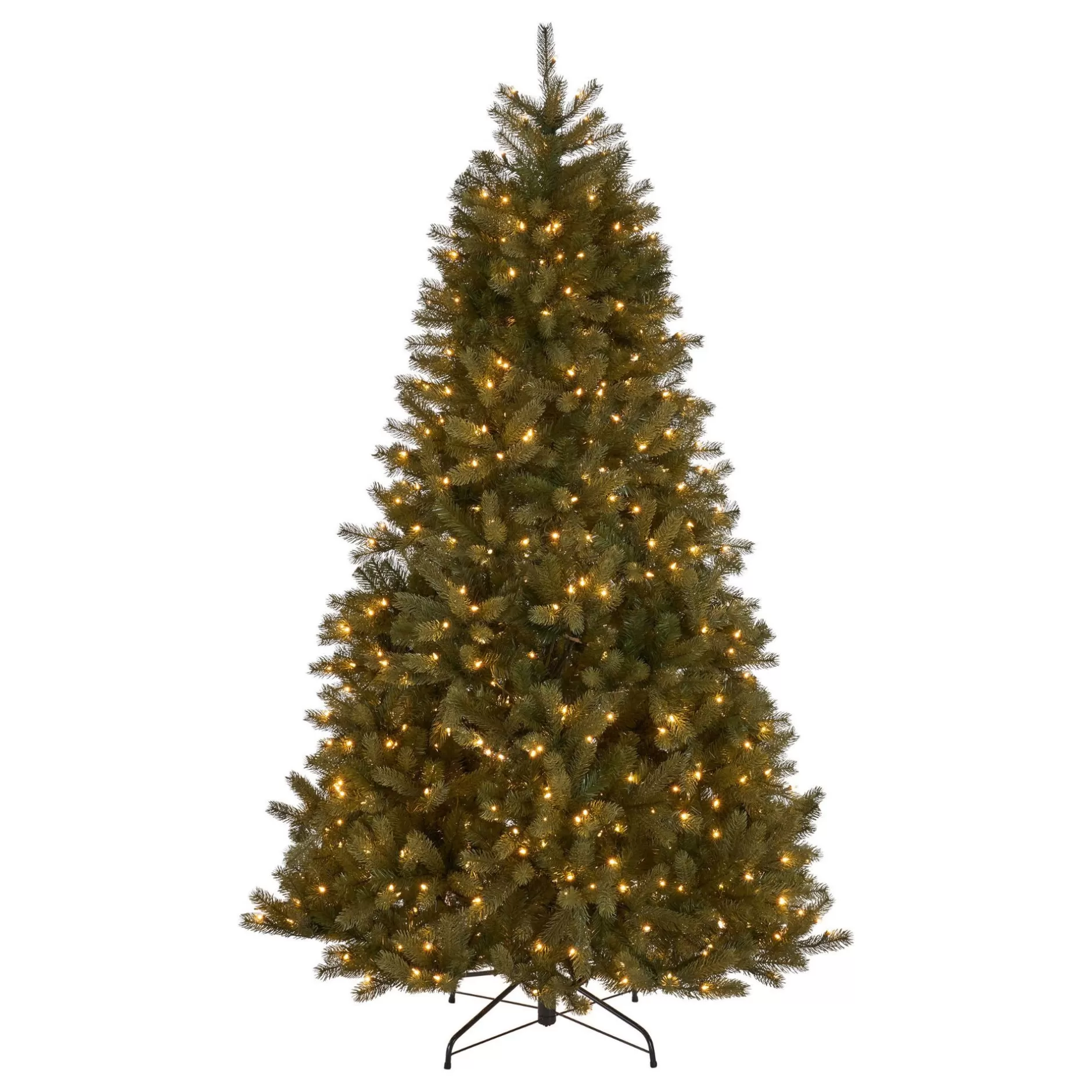 Discount 7.5' Pre-Lit Medium Mixed Spruce Hinged Artificial Christmas Tree - Clear Lights Pre-Lit