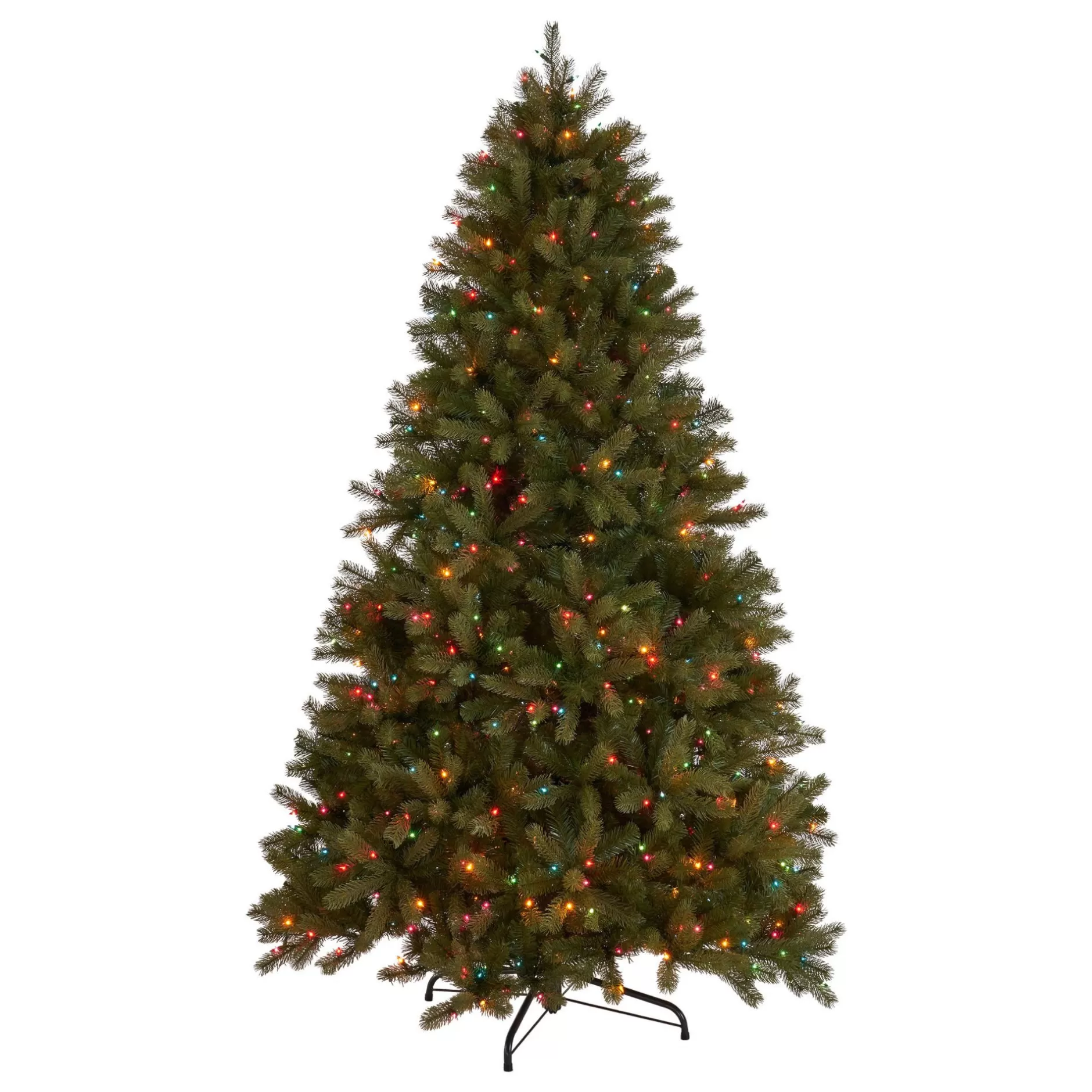 Flash Sale 7.5' Pre-Lit Medium Mixed Spruce Hinged Artificial Christmas Tree - Multicolor Lights Pre-Lit
