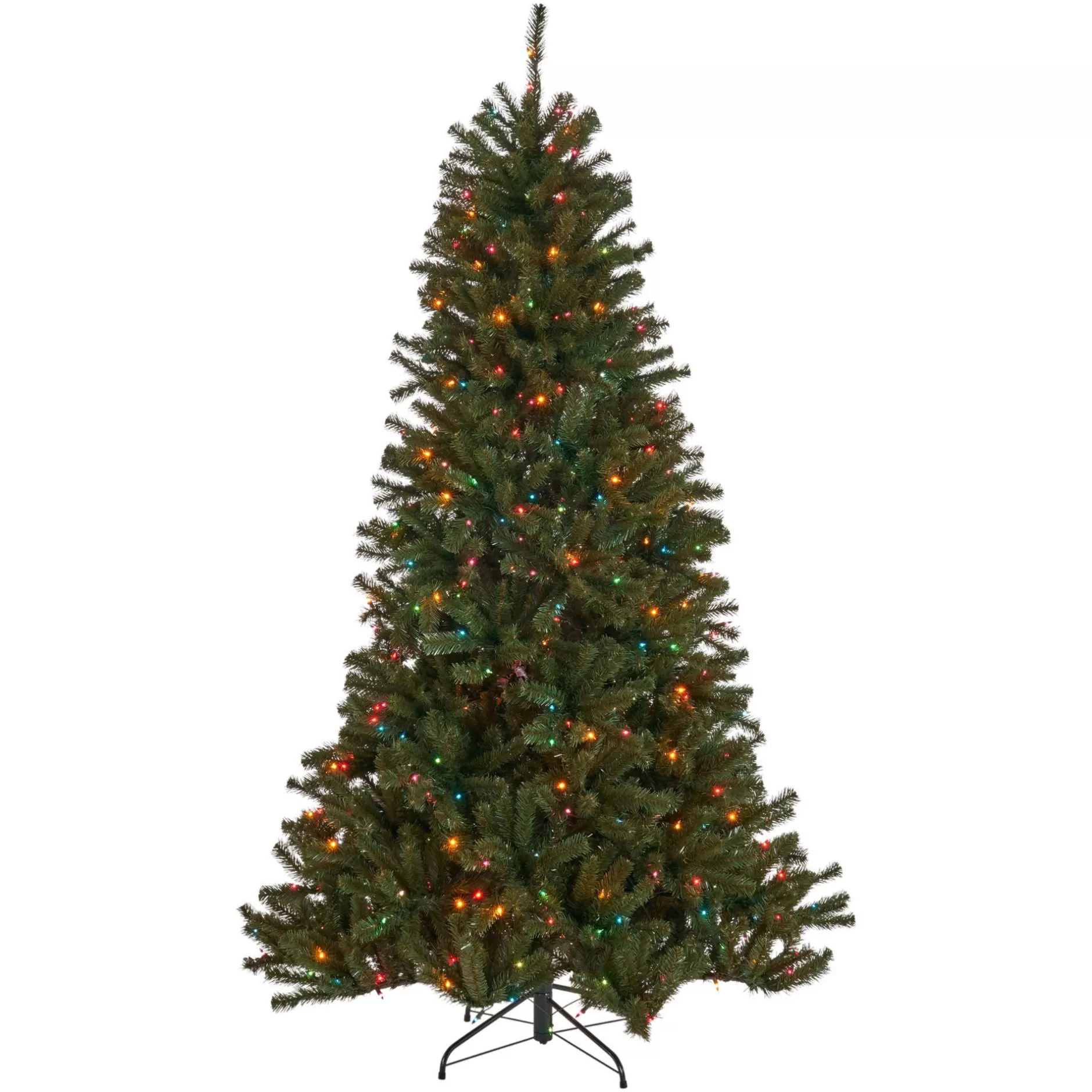 Shop 7.5' Pre-Lit Medium Noble Fir Artificial Christmas Tree - Multicolor Lights Pre-Lit