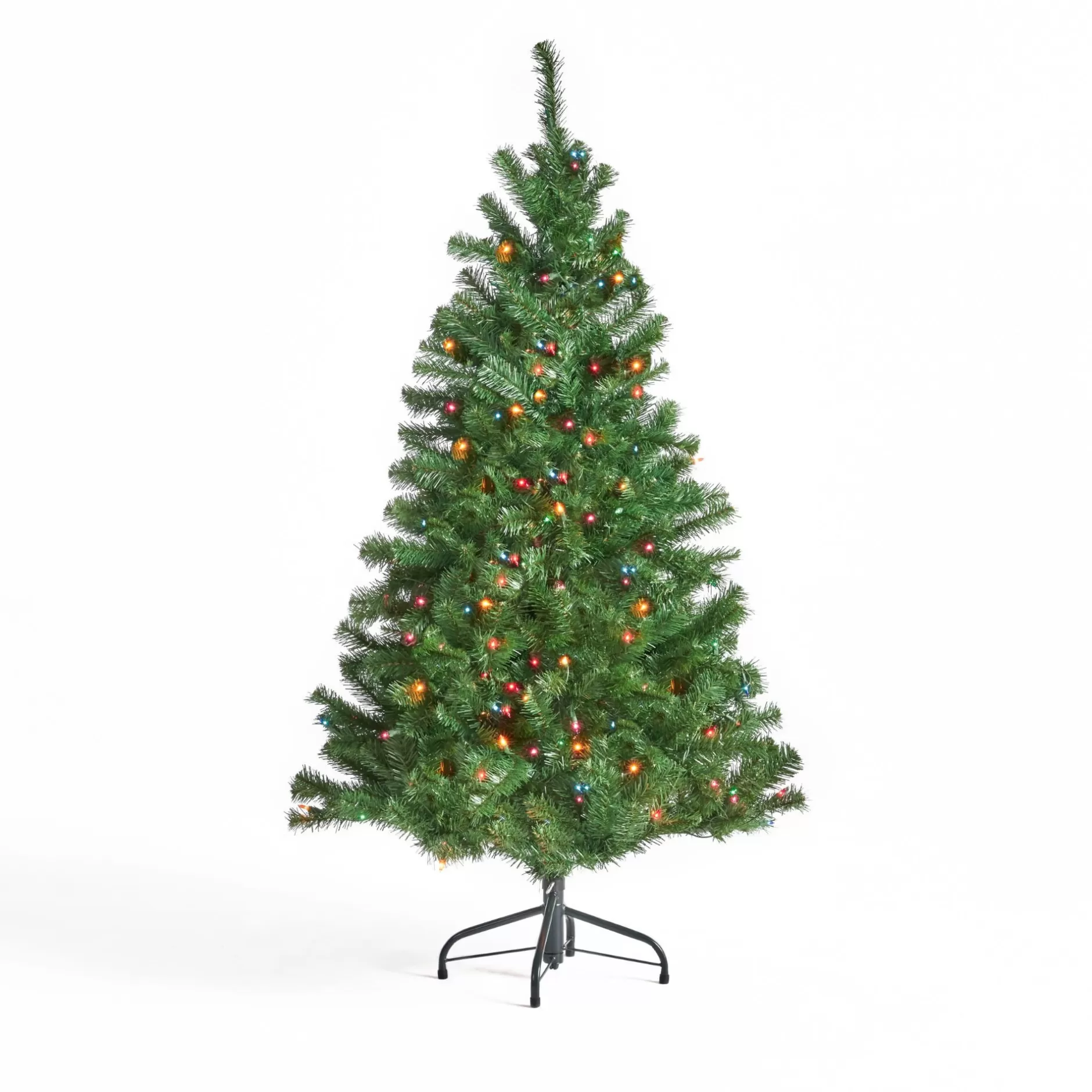 Best 4.5' Pre-Lit Medium Noble Fir Hinged Artificial Christmas Tree - Multicolor Lights Pre-Lit