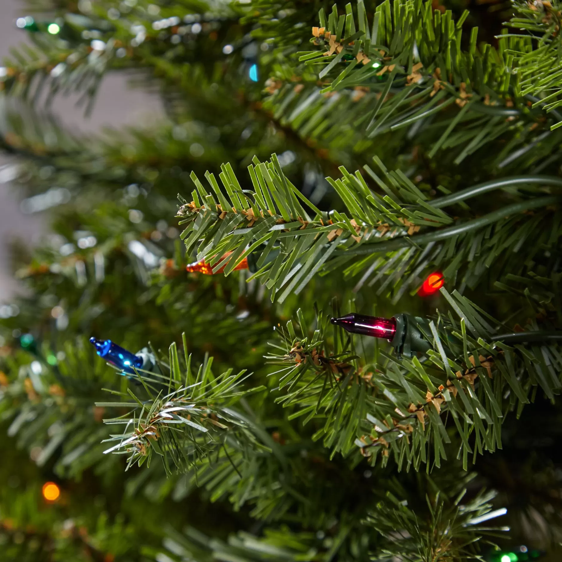 Best 4.5' Pre-Lit Medium Noble Fir Hinged Artificial Christmas Tree - Multicolor Lights Pre-Lit