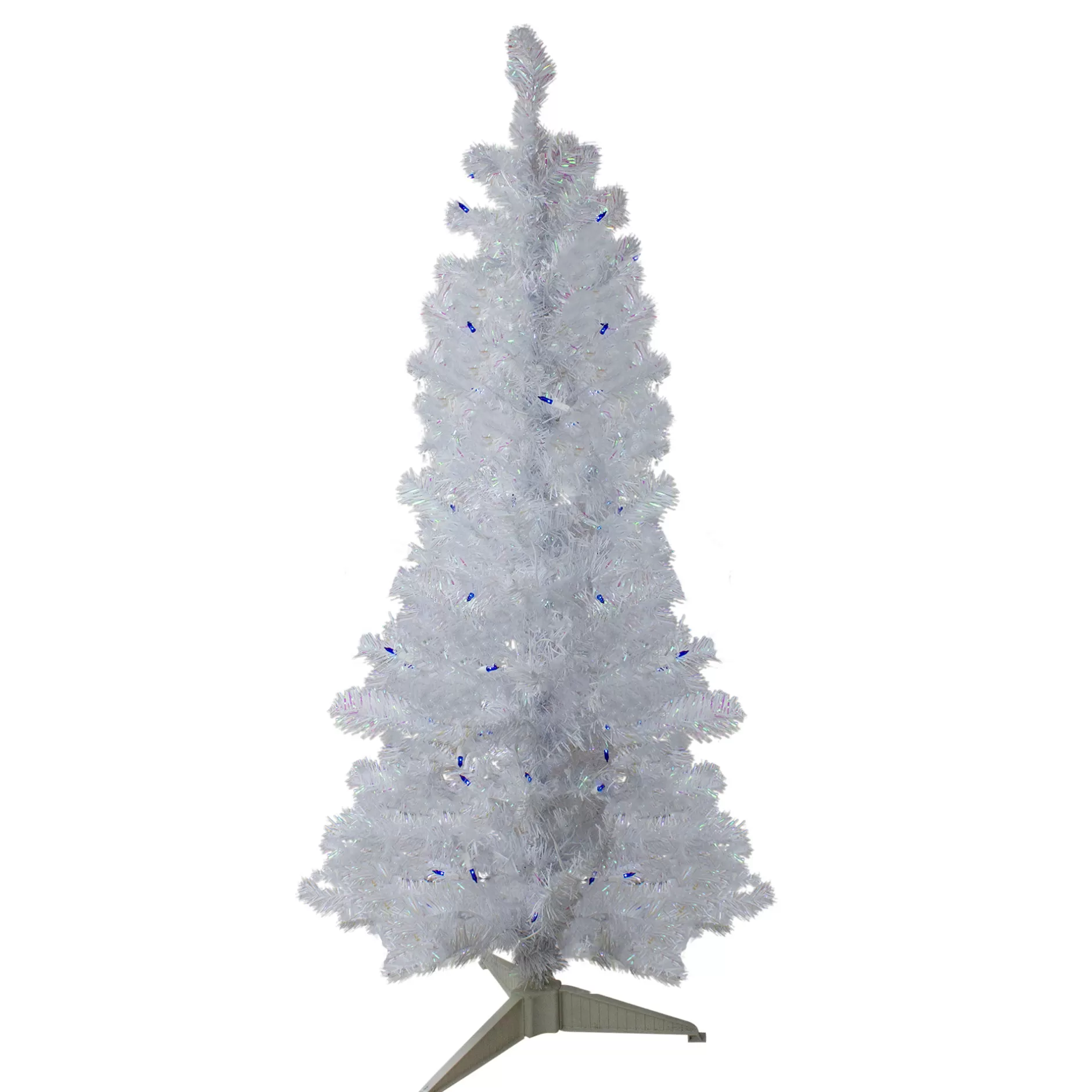 Cheap 4' Pre-Lit Medium Pine Artificial Christmas Tree - Blue Lights Colorful