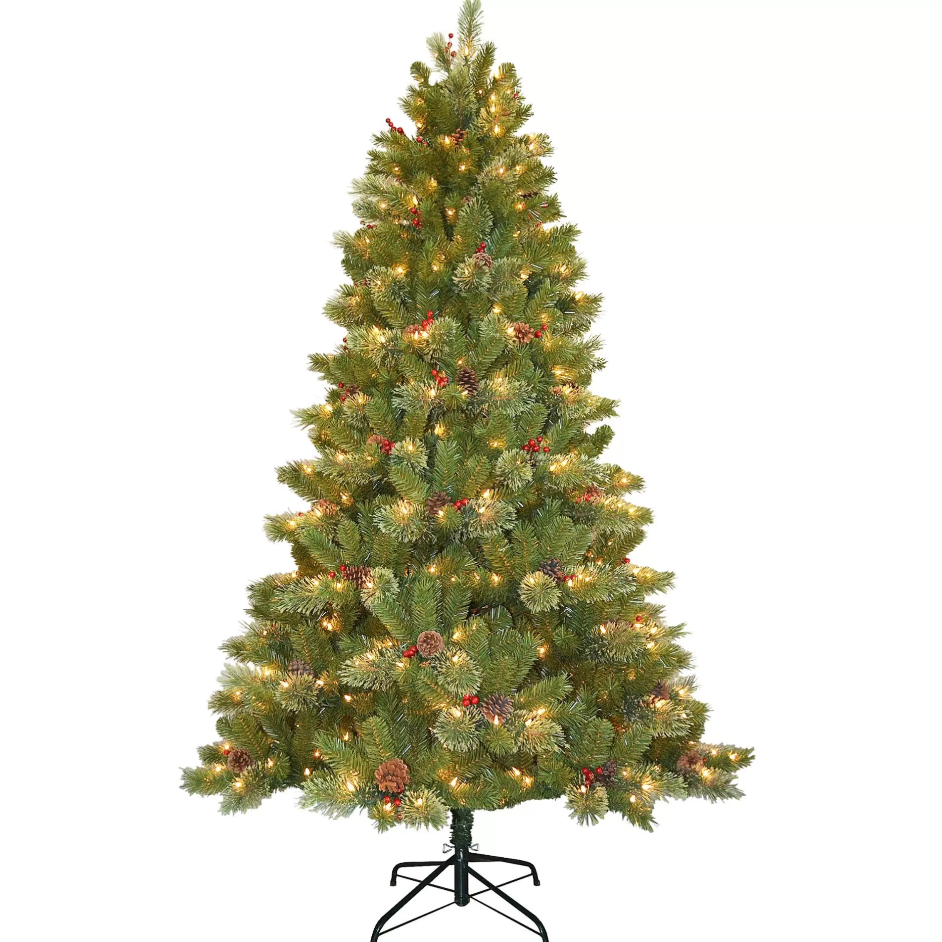 Store 7.5' Pre-Lit Medium Pine Artificial Christmas Tree - Clear Lights Colorful