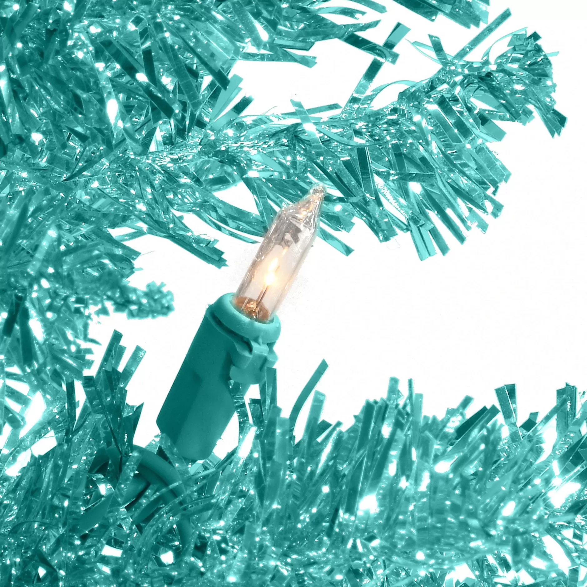 Flash Sale 4' Pre-Lit Medium Turquoise Blue Tinsel Artificial Christmas Tree - Clear Lights Pre-Lit