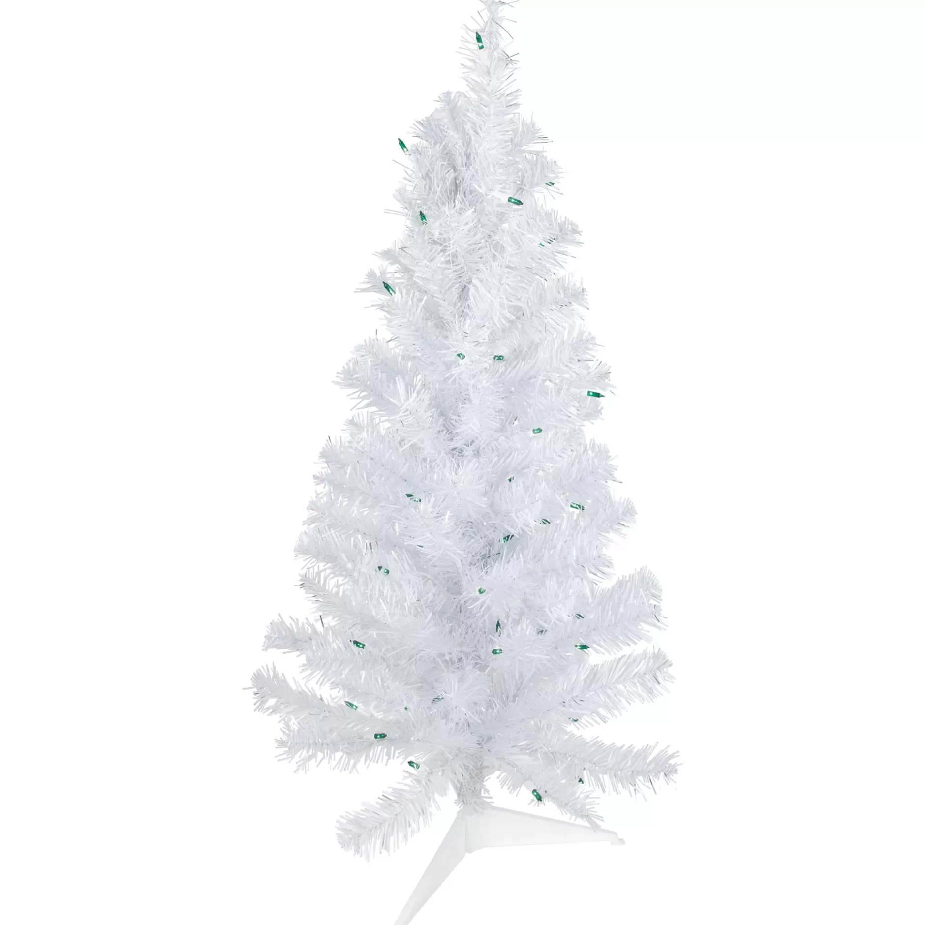 Flash Sale 3' Pre-Lit Medium White Pine Artificial Christmas Tree - Green Lights Colorful