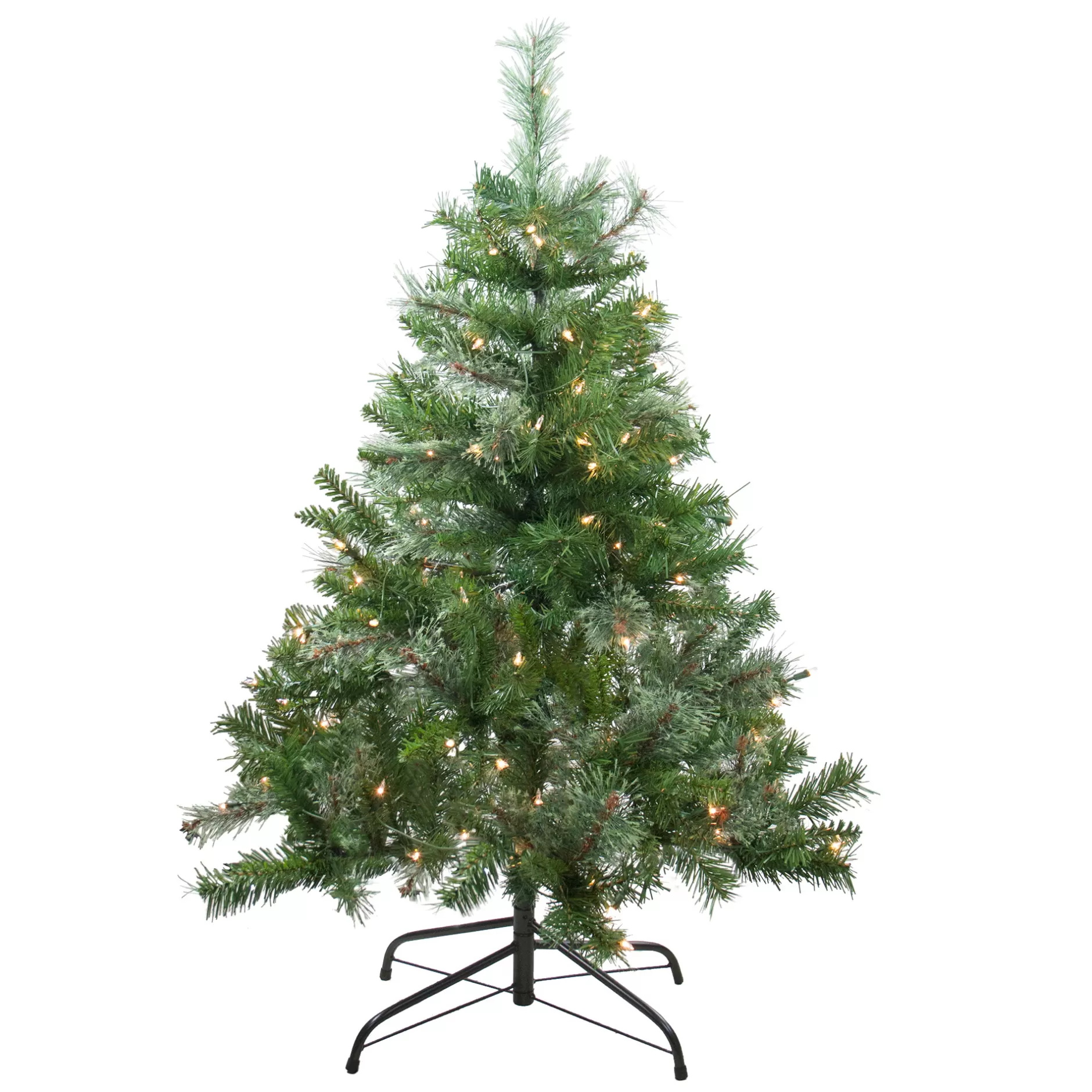 Best 4' Pre-Lit Mixed Cashmere Pine Medium Artificial Christmas Tree - Clear Lights Pre-Lit