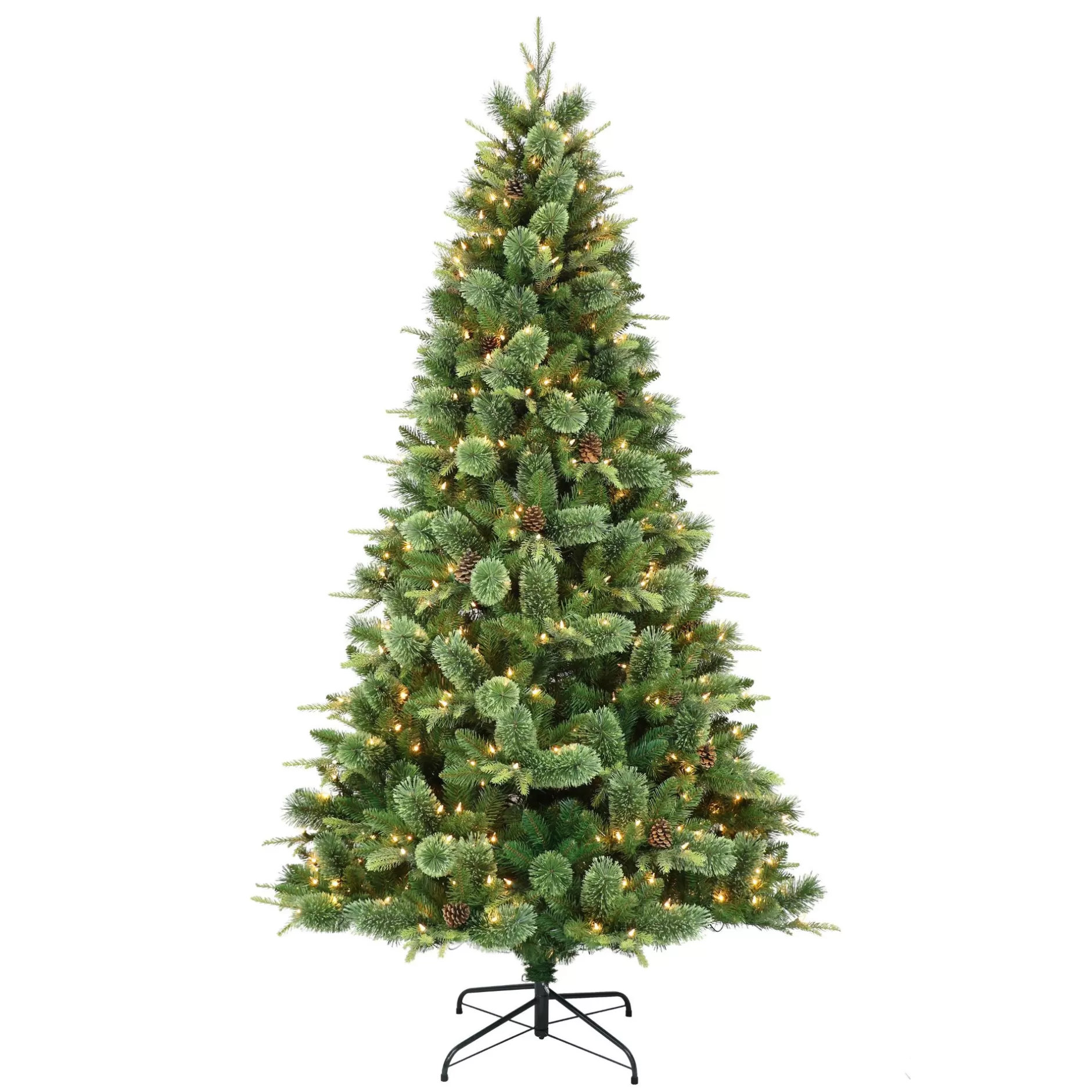 Store 7.5' Pre-Lit Montana Pine Artificial Christmas Tree, Clear Lights Pre-Lit