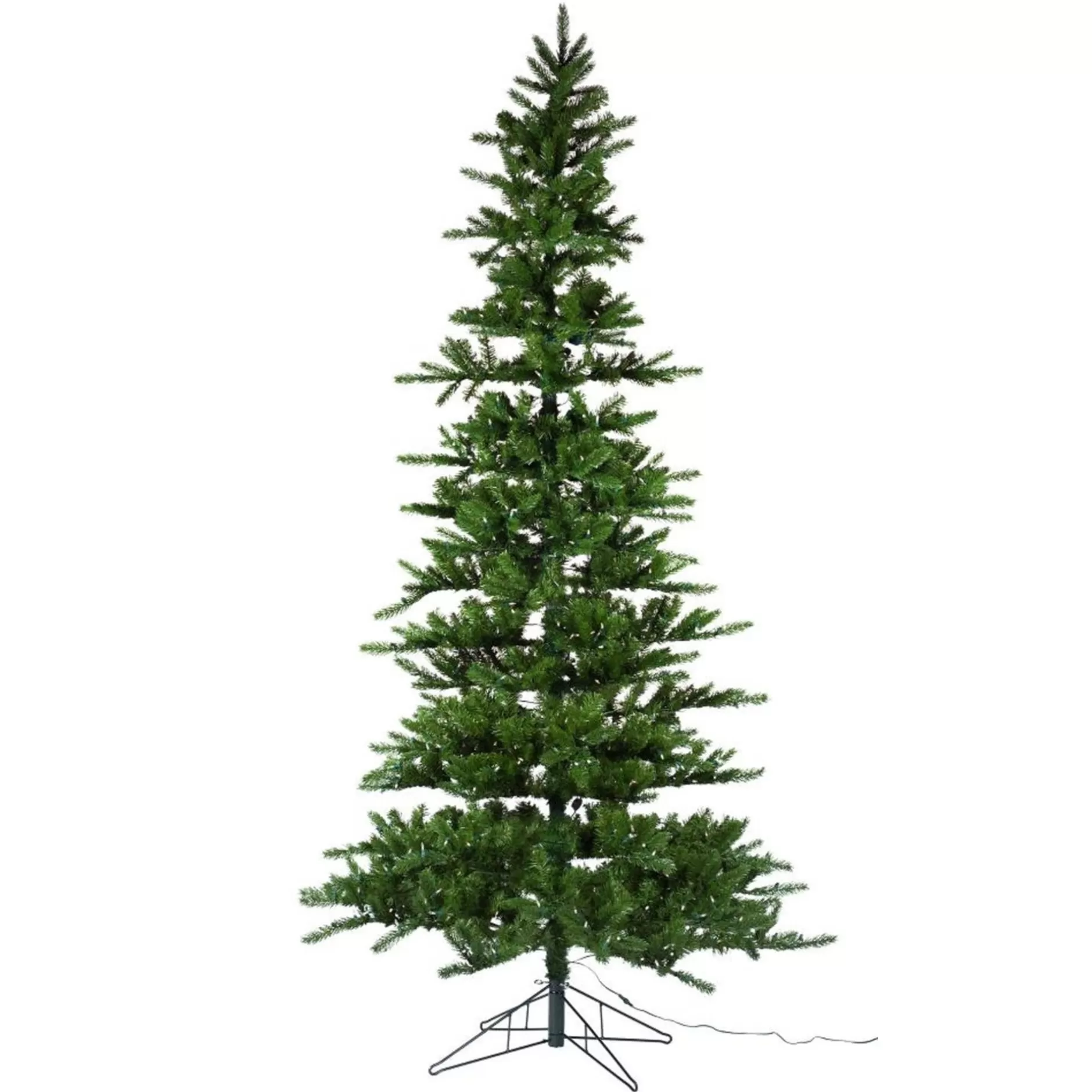 Outlet 9' Pre-Lit Natural Slim Green Artificial Christmas Tree - Clear Lights Pre-Lit