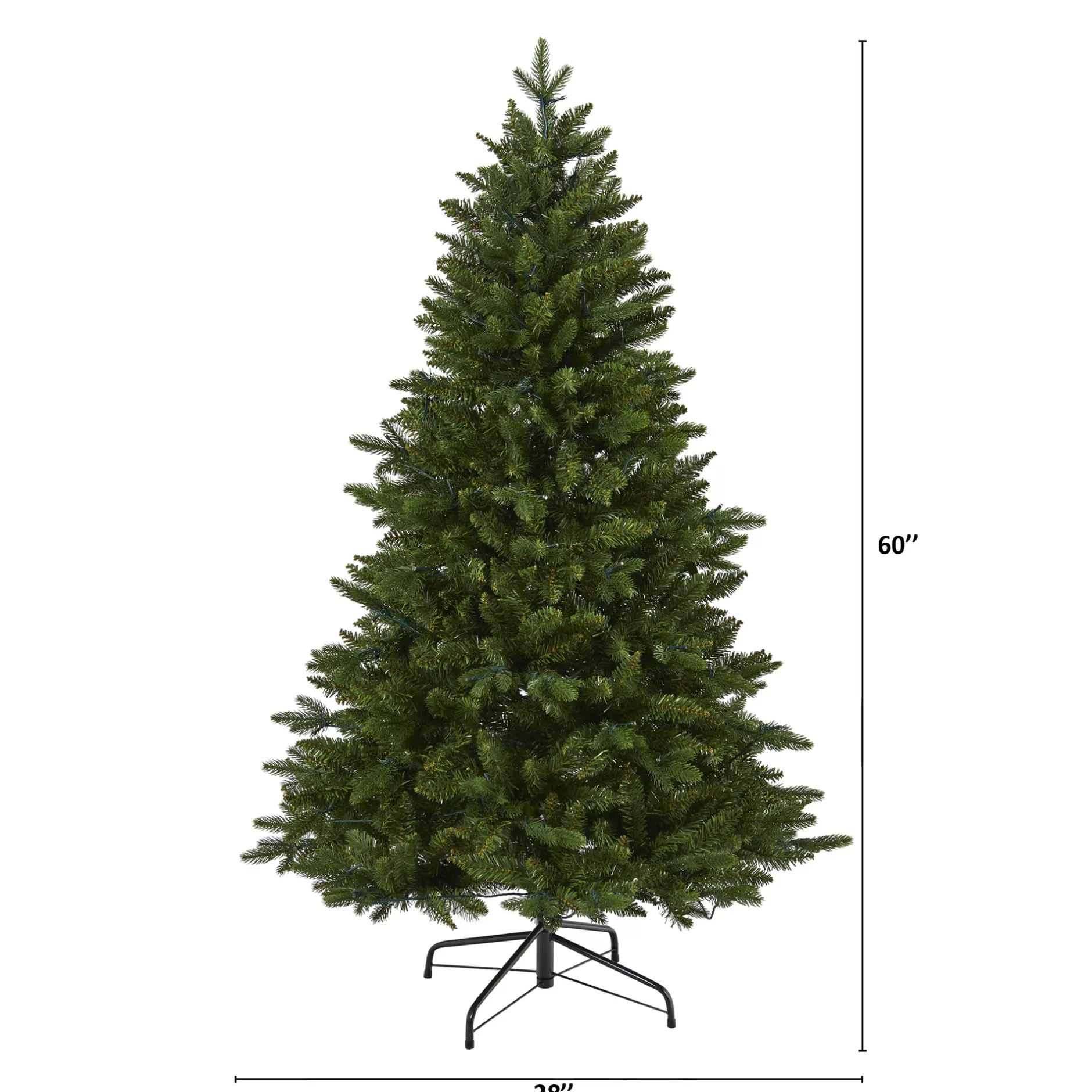 Fashion 5' Pre-Lit New Hampshire Fir Artificial Christmas Tree, Warm Clear Led Lights Pre-Lit