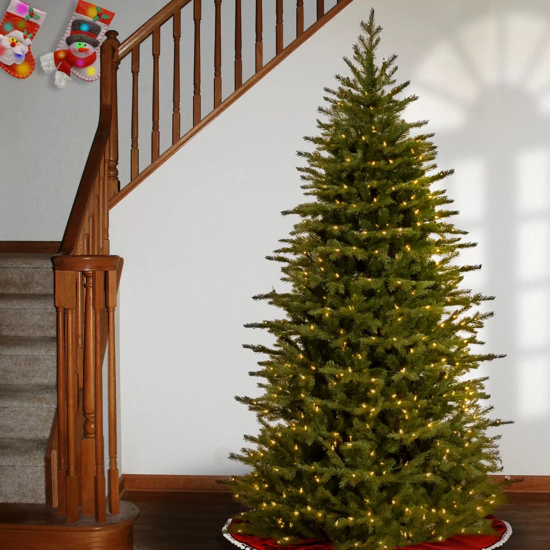 Flash Sale 7.5' Pre-Lit Nordic Spruce Artificial Christmas Tree, Clear Lights Pre-Lit