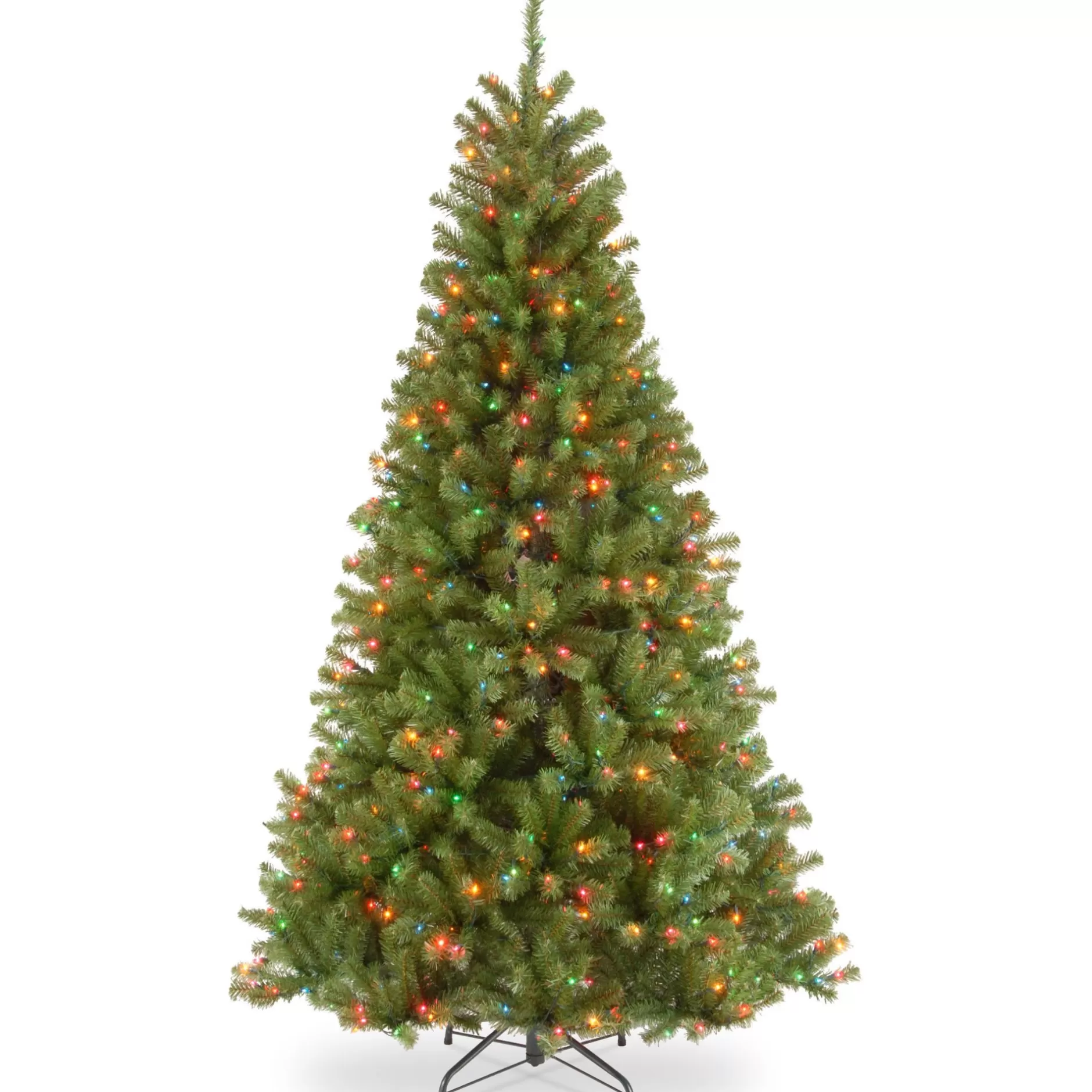 Outlet 7' Pre-Lit North Valley Spruce Artificial Christmas Tree –Multicolor Lights Pre-Lit
