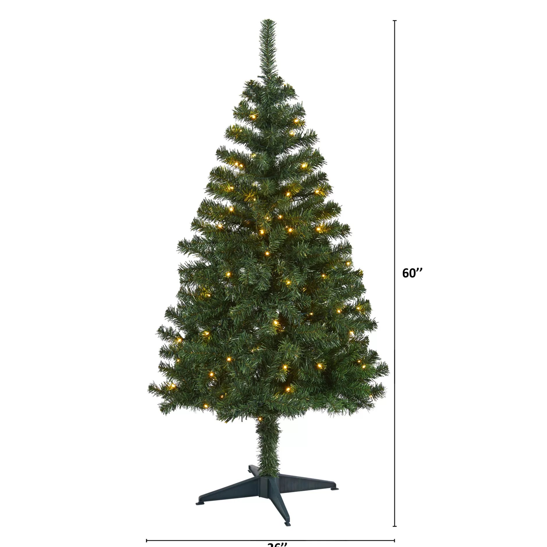 Best 5' Pre-Lit Northern Tip Pine Artificial Christmas Tree, Warm Clear Led Lights Pre-Lit