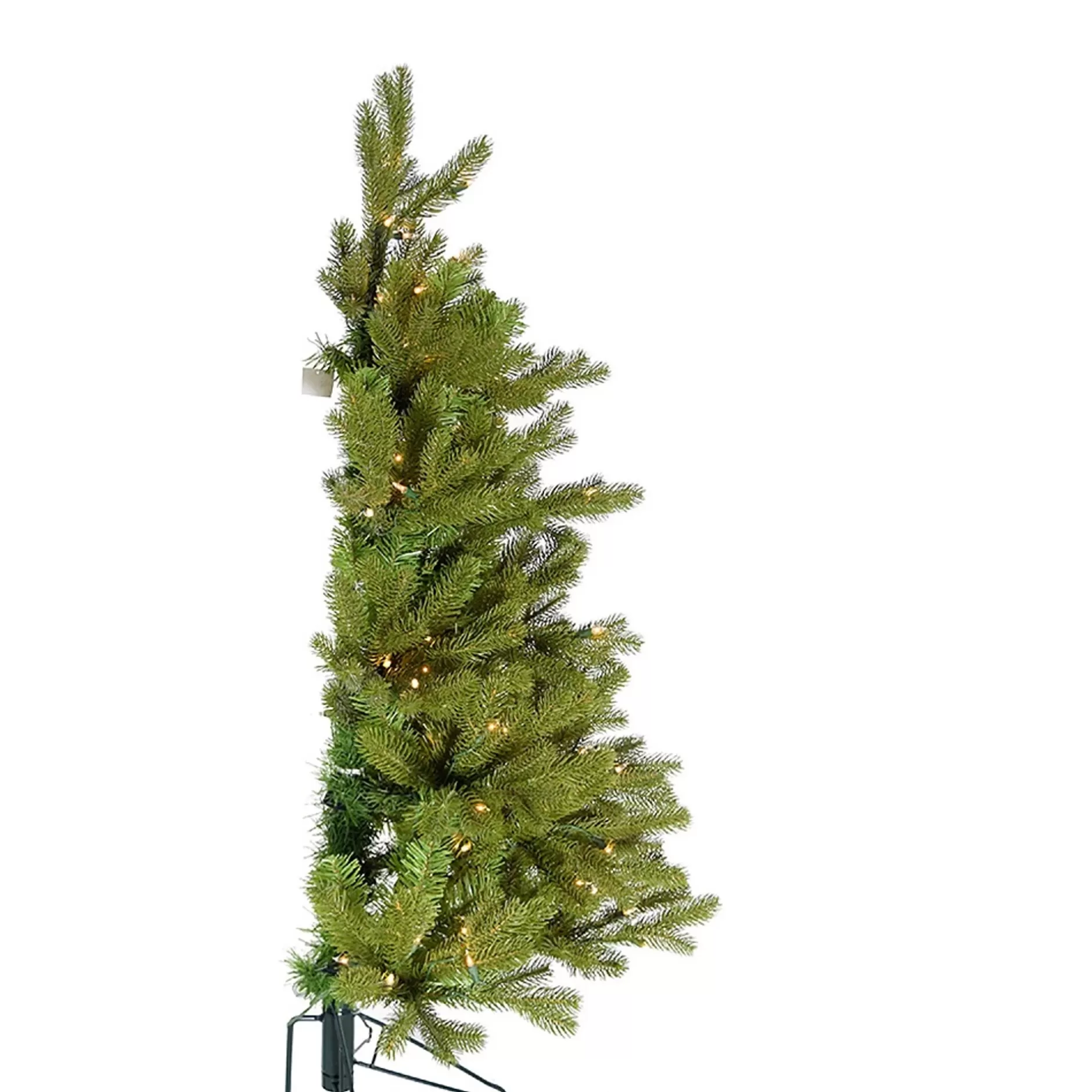 Clearance 5' Pre-Lit Pe Half Artificial Christmas Tree, Clear Lights Pre-Lit