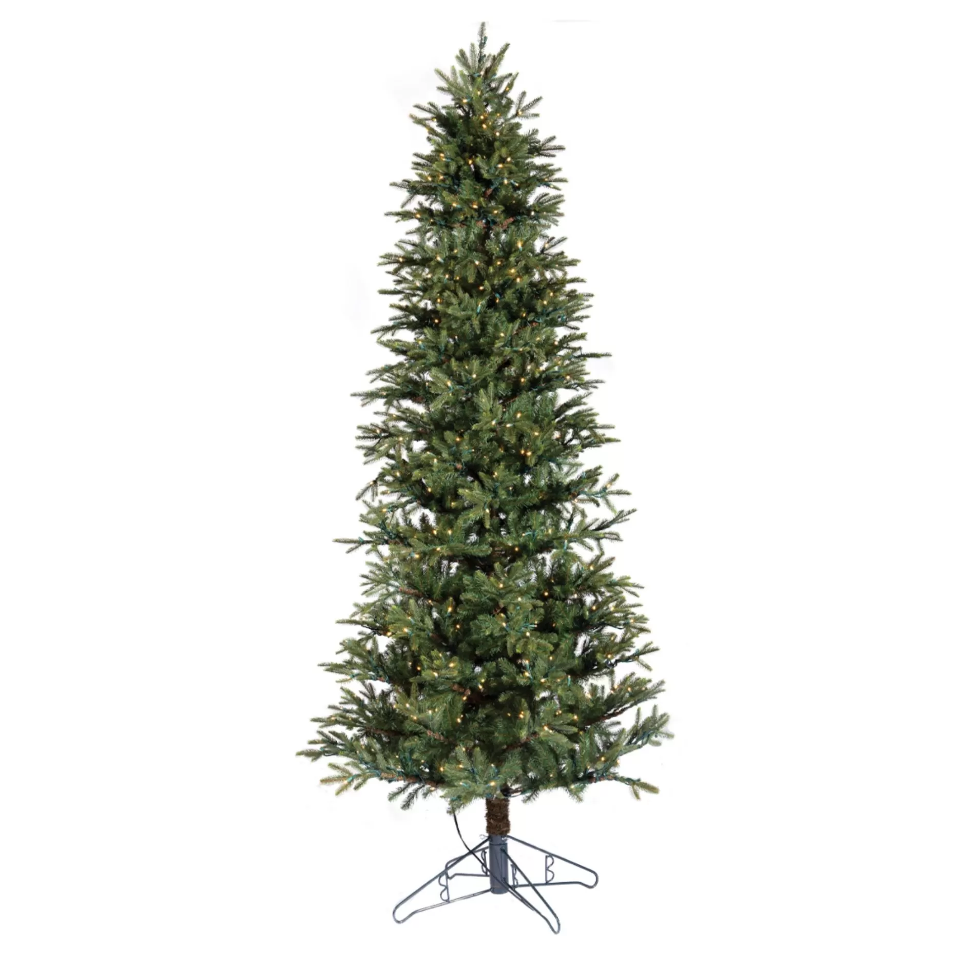 Fashion 7.5' Pre-Lit Pencil Alaskan Deluxe Artificial Christmas Tree, Warm White Led Lights Pre-Lit