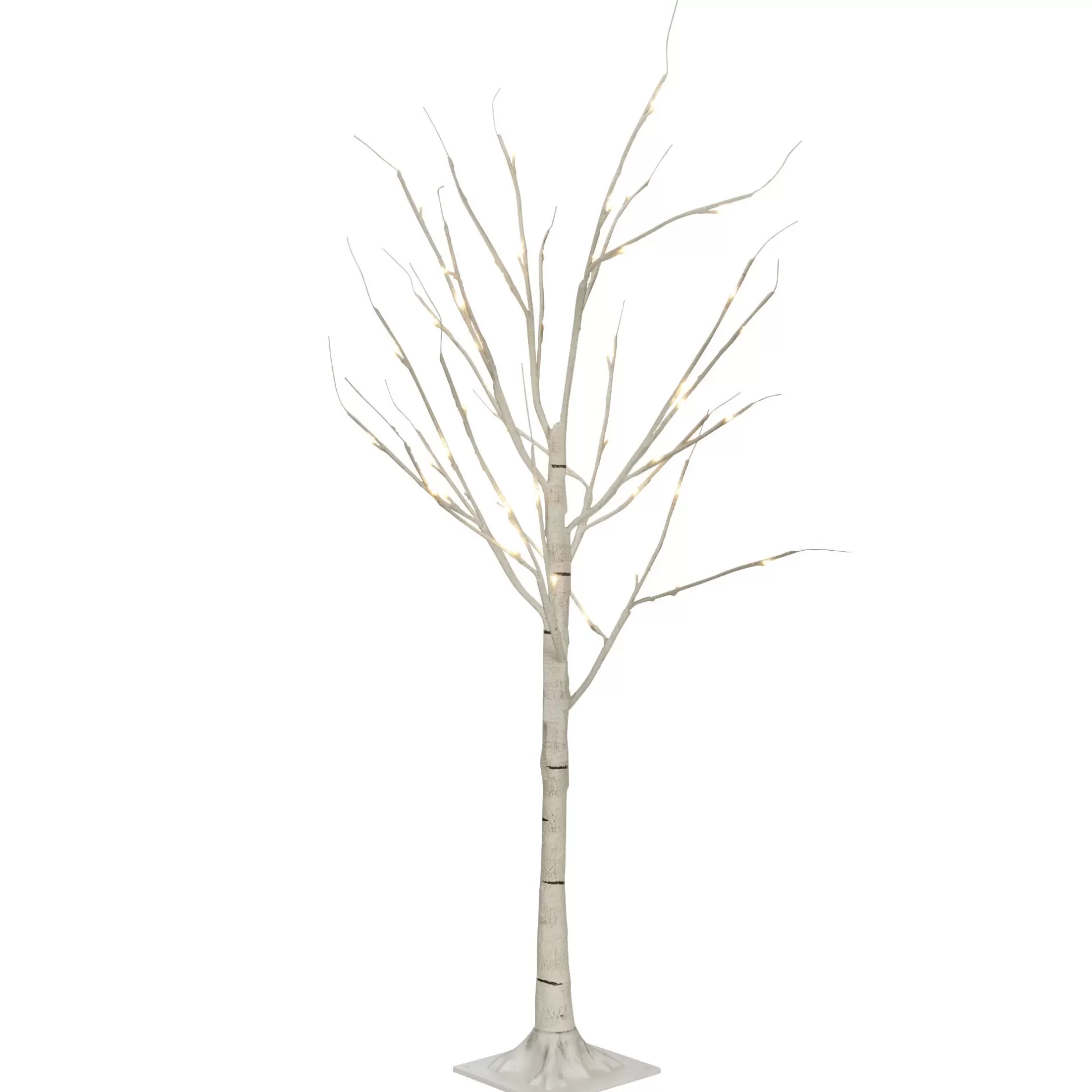Sale 3.75' Pre-Lit Pencil Birch Artificial Christmas Tree, Warm White Led Lights Pre-Lit
