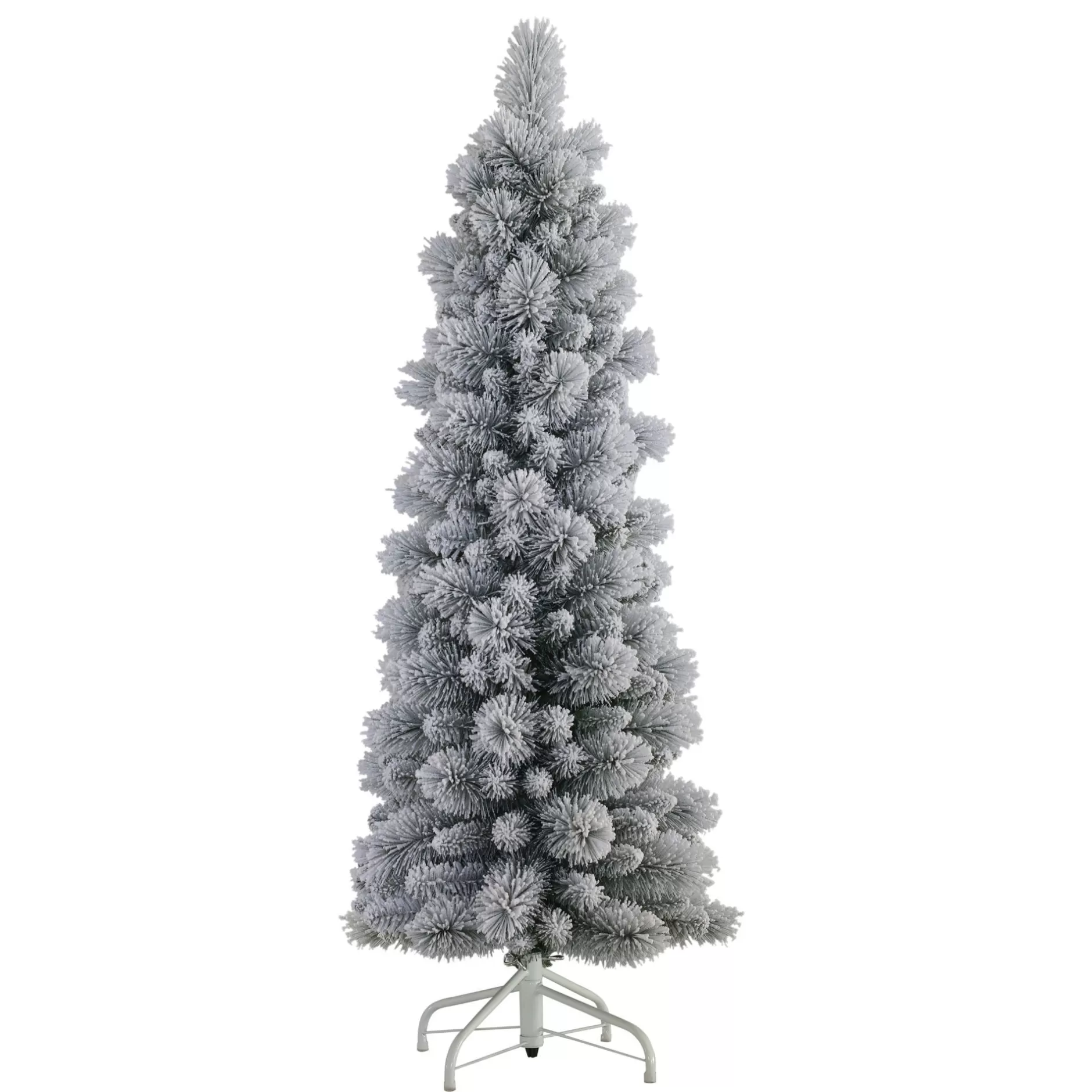 Best 4.5' Pre-Lit Pencil Green Flocked Artificial Christmas Tree, Unlit Flocked