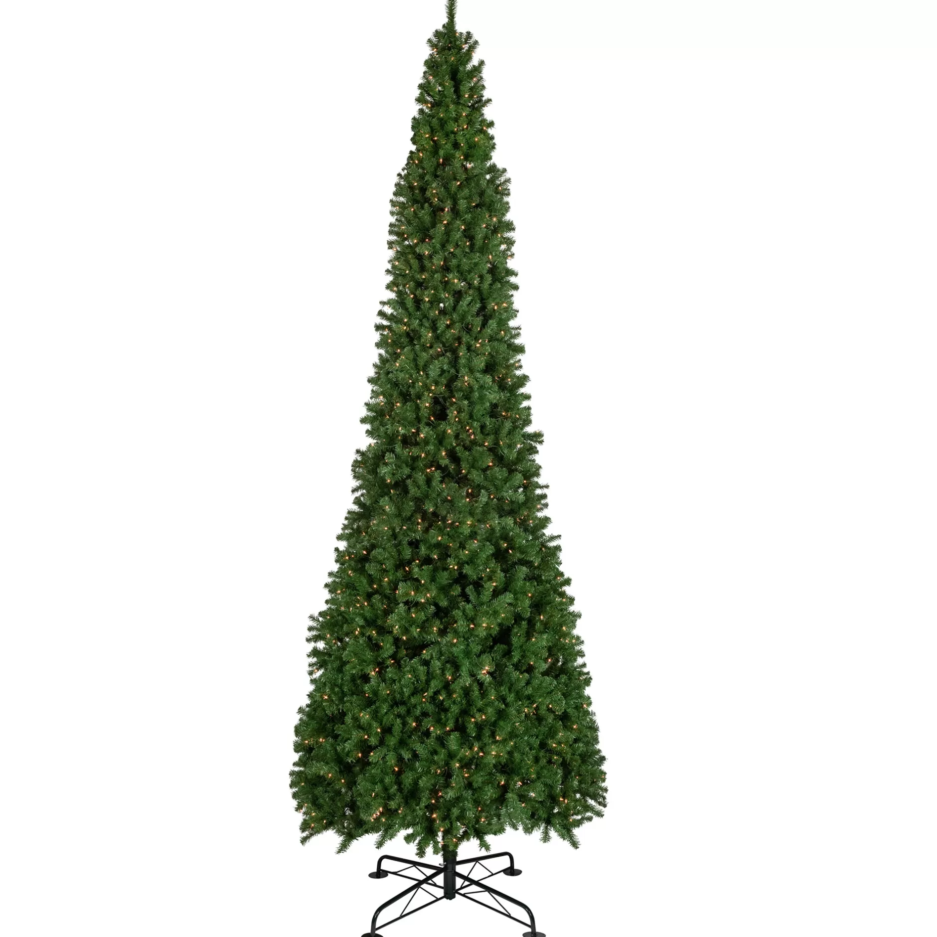 Cheap 15' Pre-Lit Pendleton Spruce Slim Artificial Christmas Tree, Clear Lights Commercial