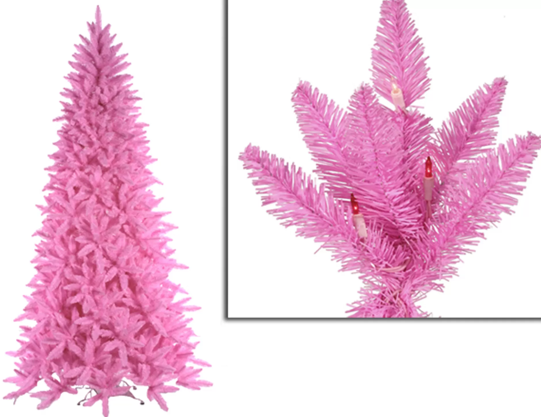 New 9' Pre-Lit Pink Medium Ashley Spruce Artificial Christmas Tree - Clear And Pink Lights Pre-Lit