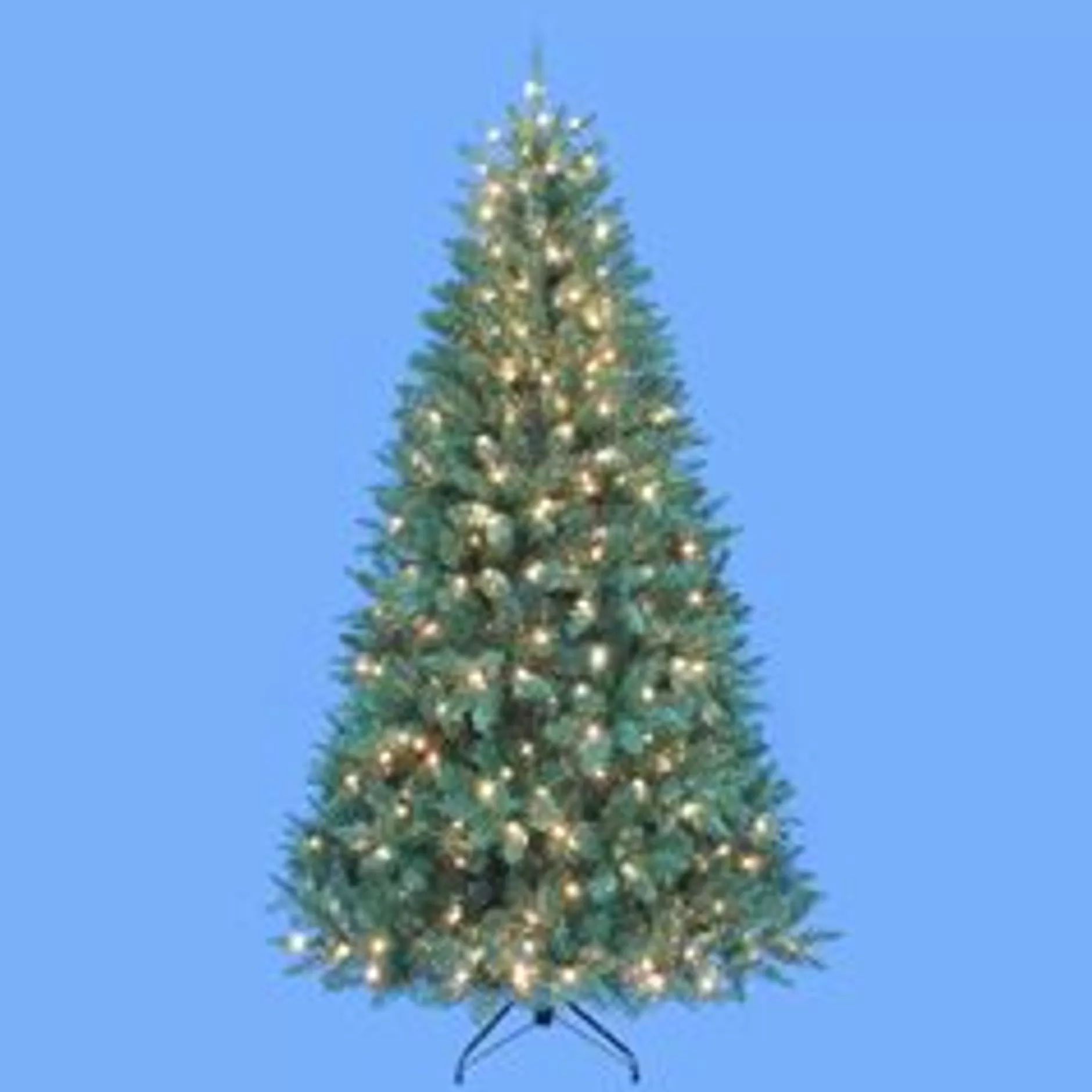 Hot 7' Pre-Lit Pointed Pine Artificial Christmas Tree - Warm Clear Lights Pre-Lit