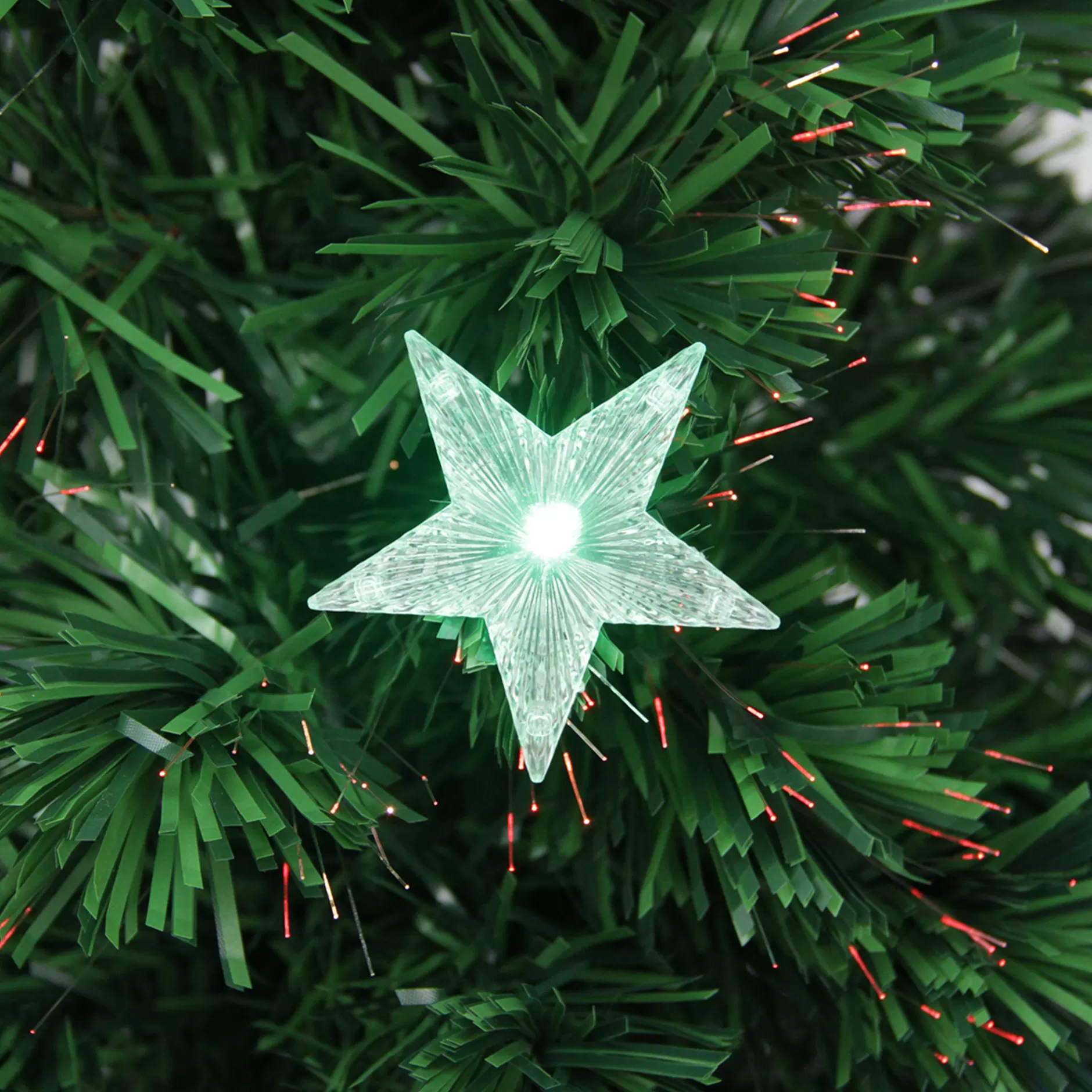Flash Sale 3' Pre-Lit Potted Color Changing Fiber Optic Artificial Christmas Tree - Multi Color Led Lights Fiber Optic