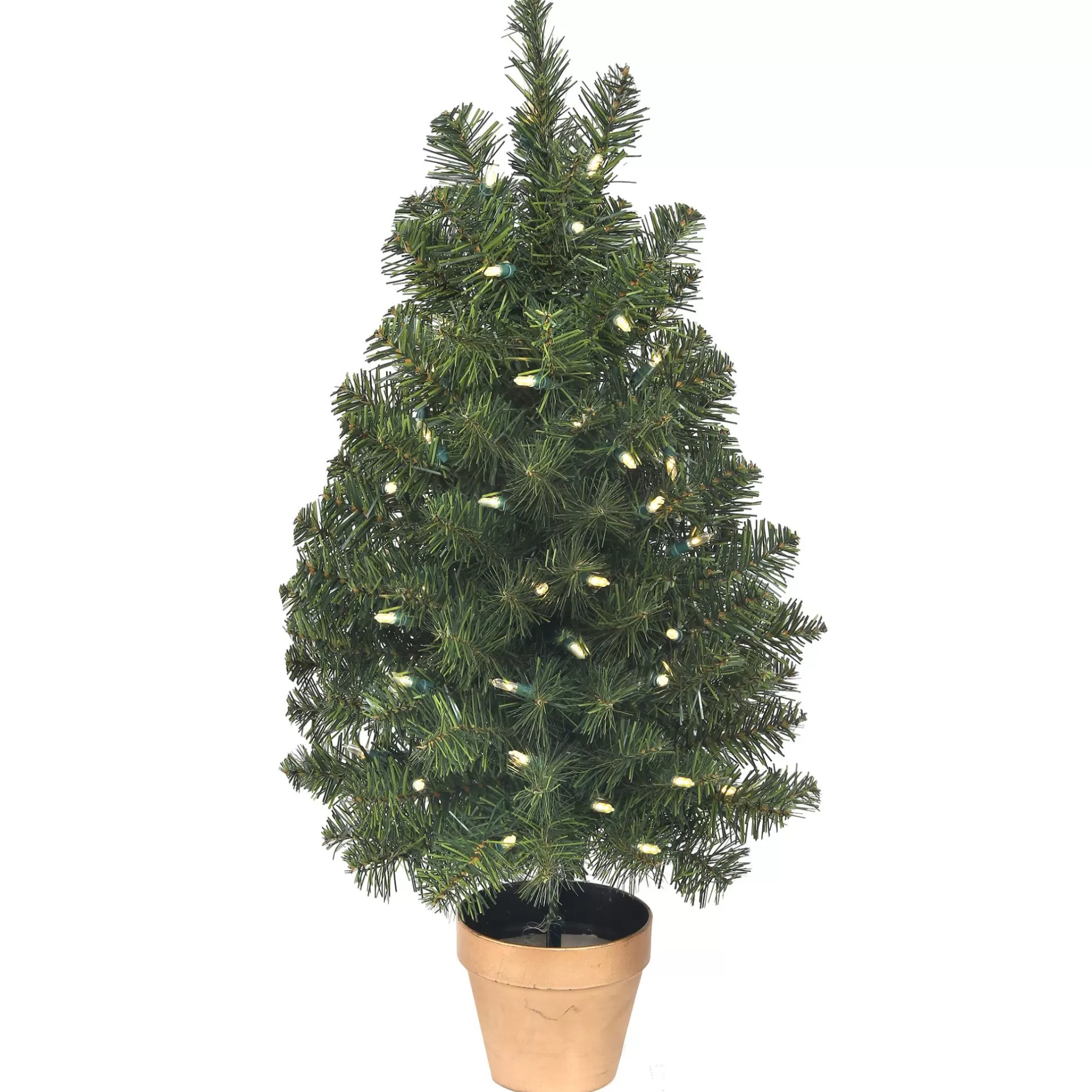 Clearance 3' Pre-Lit Potted Colorado Medium Artificial Christmas Tree, Clear Lights Potted