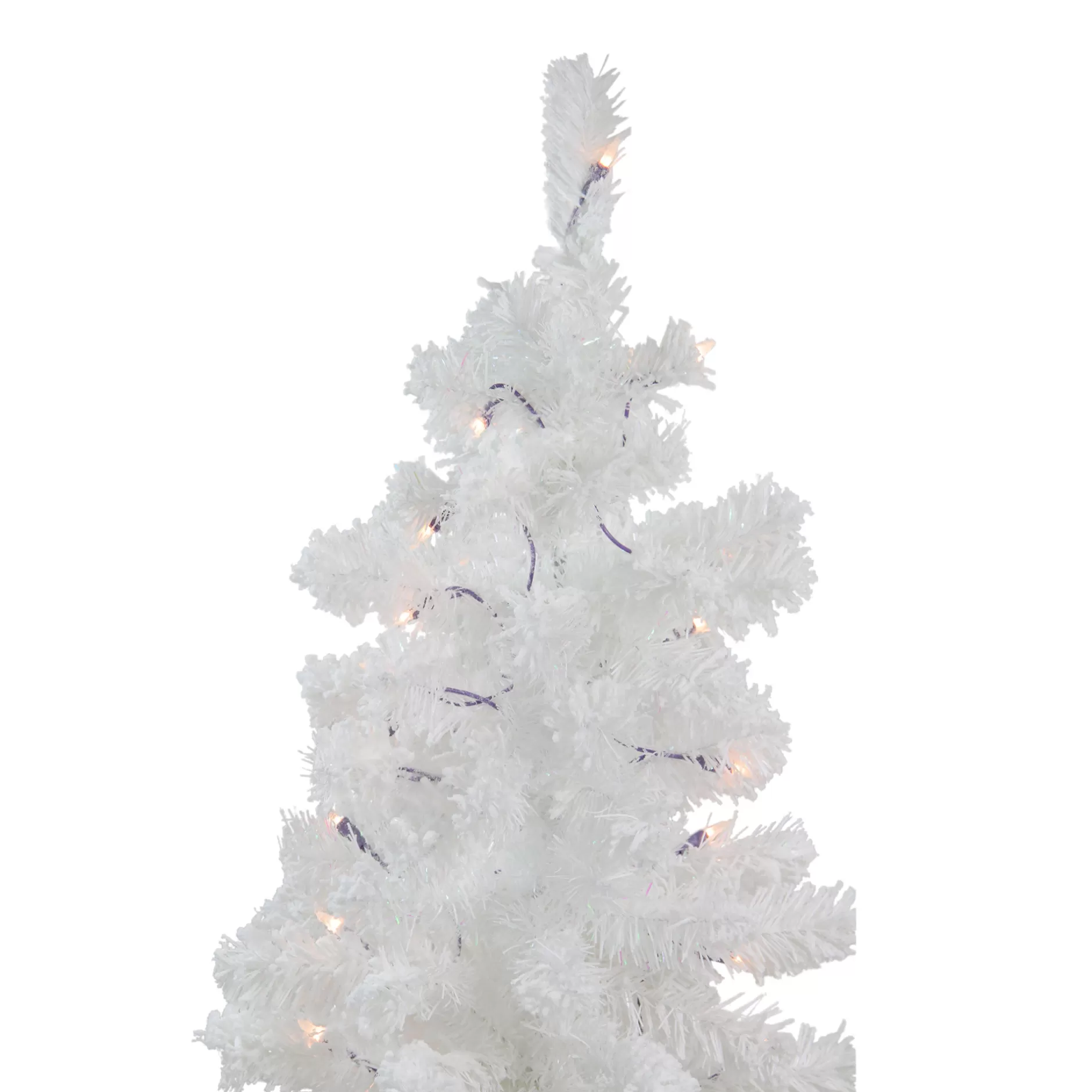 Online 3.5' Pre-Lit Potted Flocked White Pine Artificial Christmas Tree - Clear Lights Pre-Lit