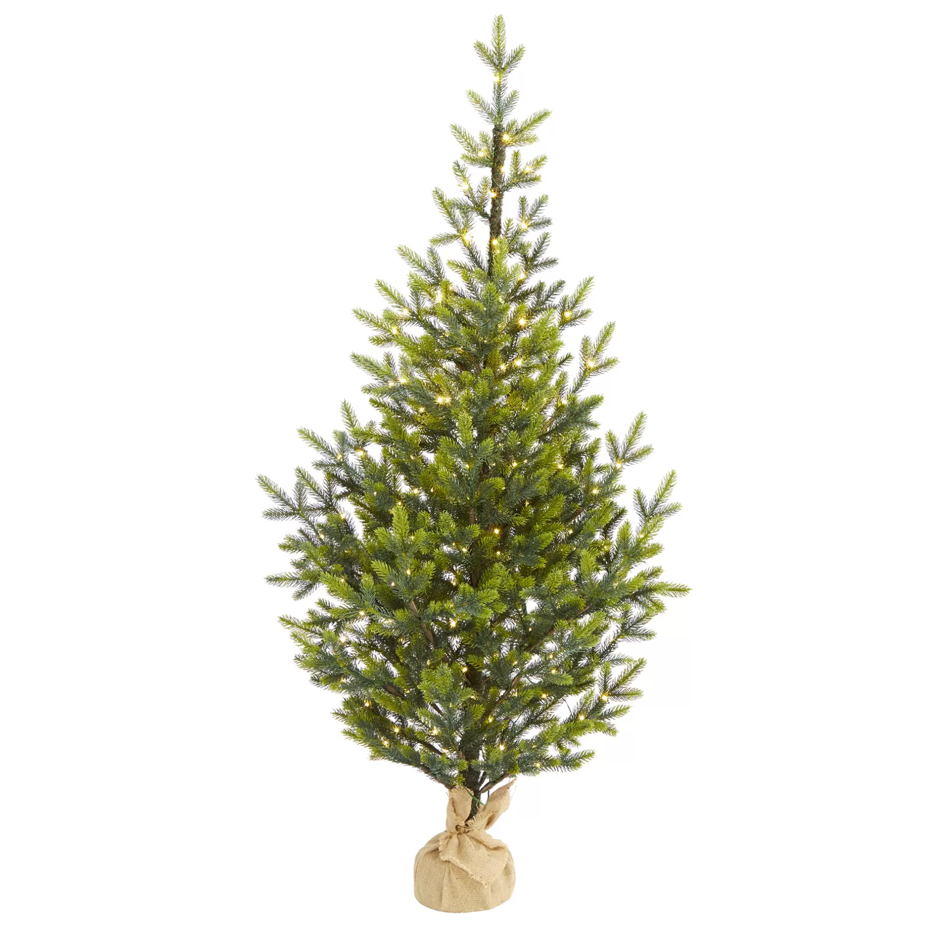 Cheap 5' Pre-Lit Potted Fraser Fir Artificial Christmas Tree, Clear Lights Potted