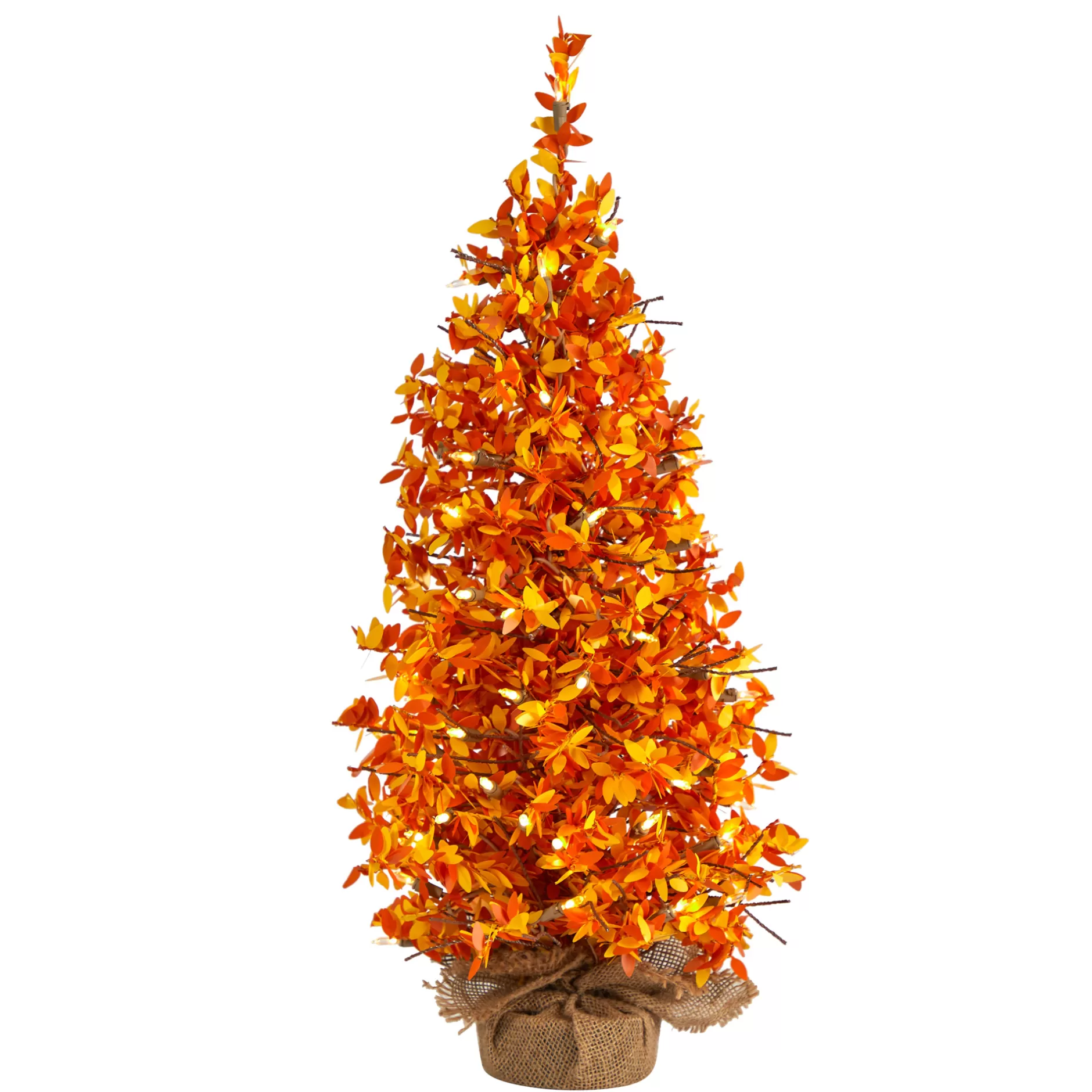 Best 2' Pre-Lit Potted Harvest Halloween Artificial Christmas Tree, Clear Led Lights Pre-Lit
