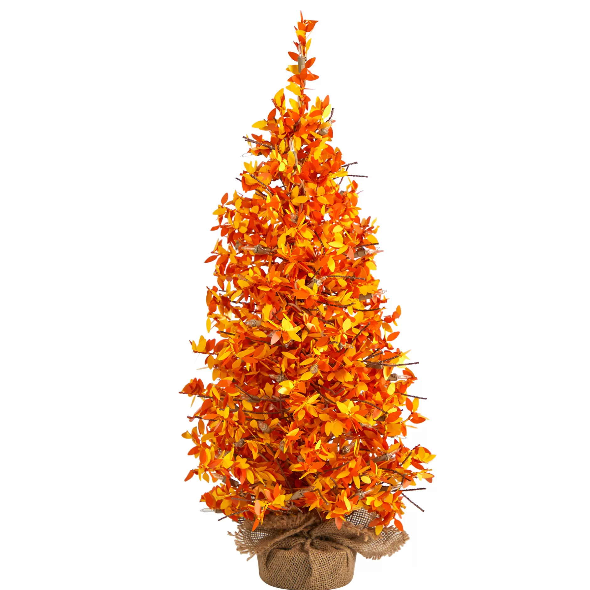 Best 2' Pre-Lit Potted Harvest Halloween Artificial Christmas Tree, Clear Led Lights Pre-Lit
