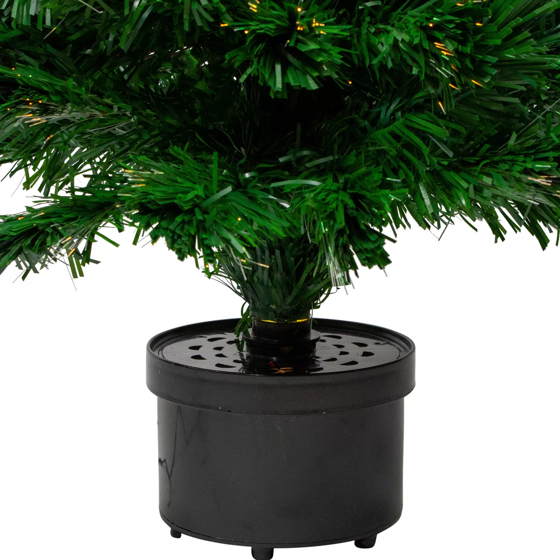 Sale 3' Pre-Lit Potted Medium Artificial Christmas Tree With Candles - Multi Color Lights Fiber Optic