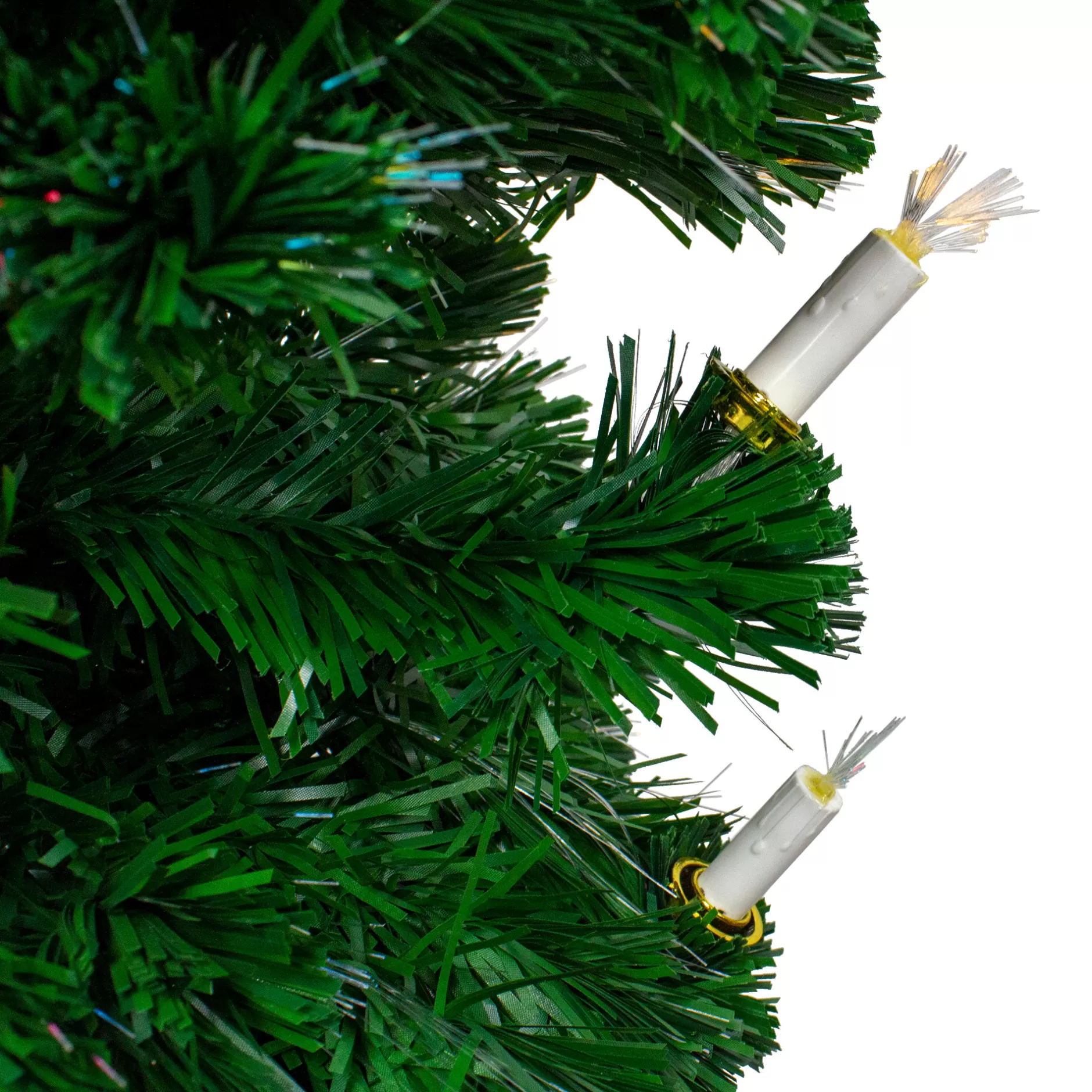 Sale 3' Pre-Lit Potted Medium Artificial Christmas Tree With Candles - Multi Color Lights Fiber Optic