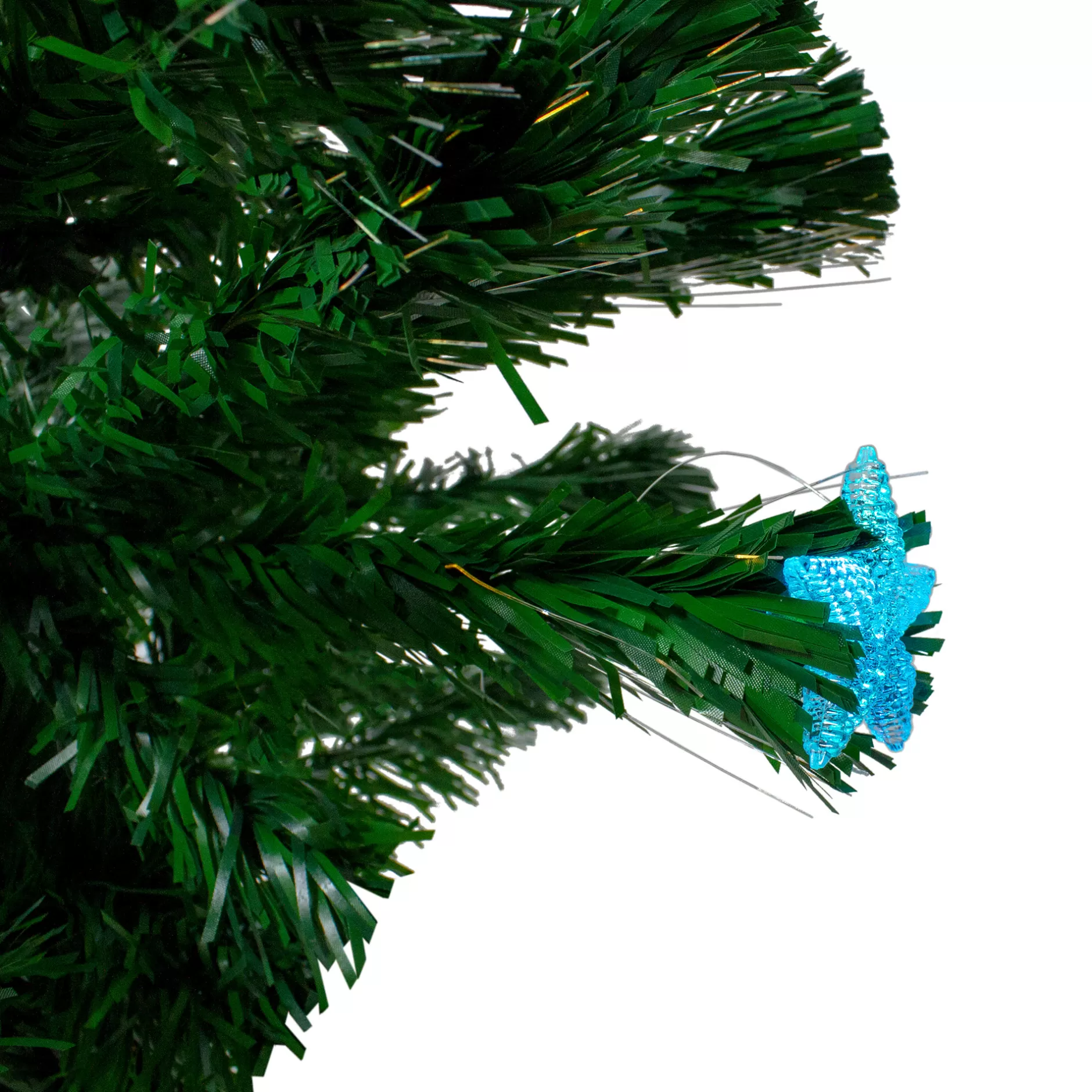 Best 4' Pre-Lit Potted Medium Pine Color Changing Star Artificial Christmas Tree - Multi-Color Fiber Optic Led Lights Fiber Optic