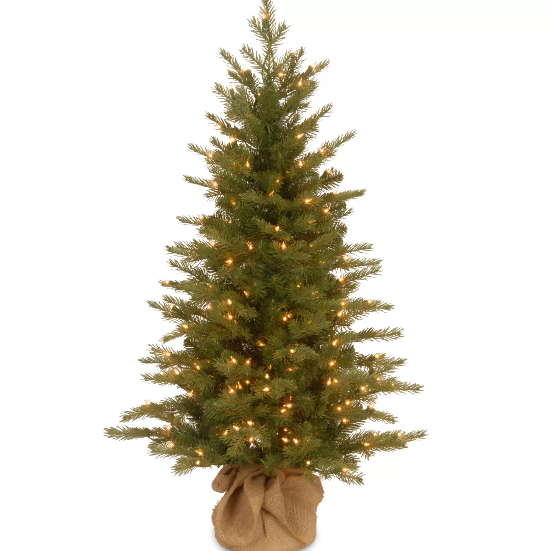Clearance 4' Pre-Lit Potted Nordic Spruce "Real Feel" Artificial Christmas Tree, Clear Lights Pre-Lit