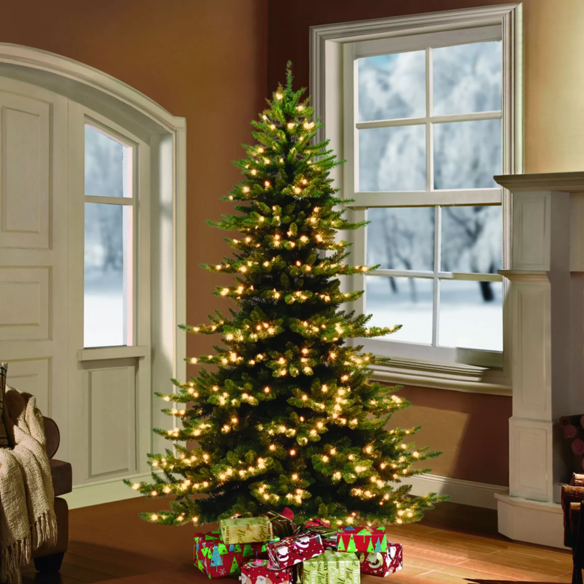 New 7.5' Pre-Lit Princess Spruce Artificial Christmas Tree - Clear Lights Pre-Lit