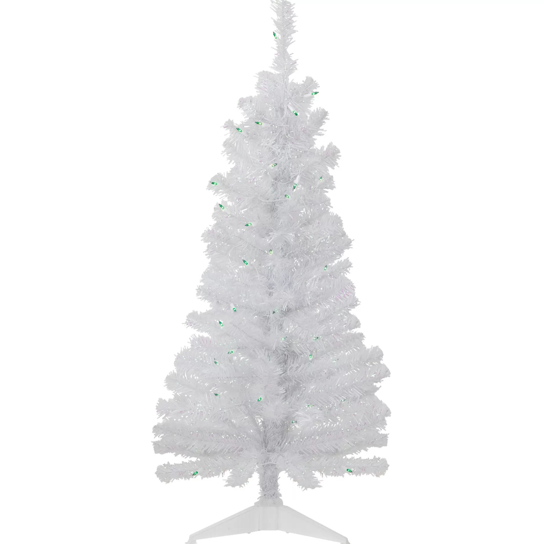 Best 4' Pre-Lit Rockport White Pine Artificial Christmas Tree, Green Lights Colorful