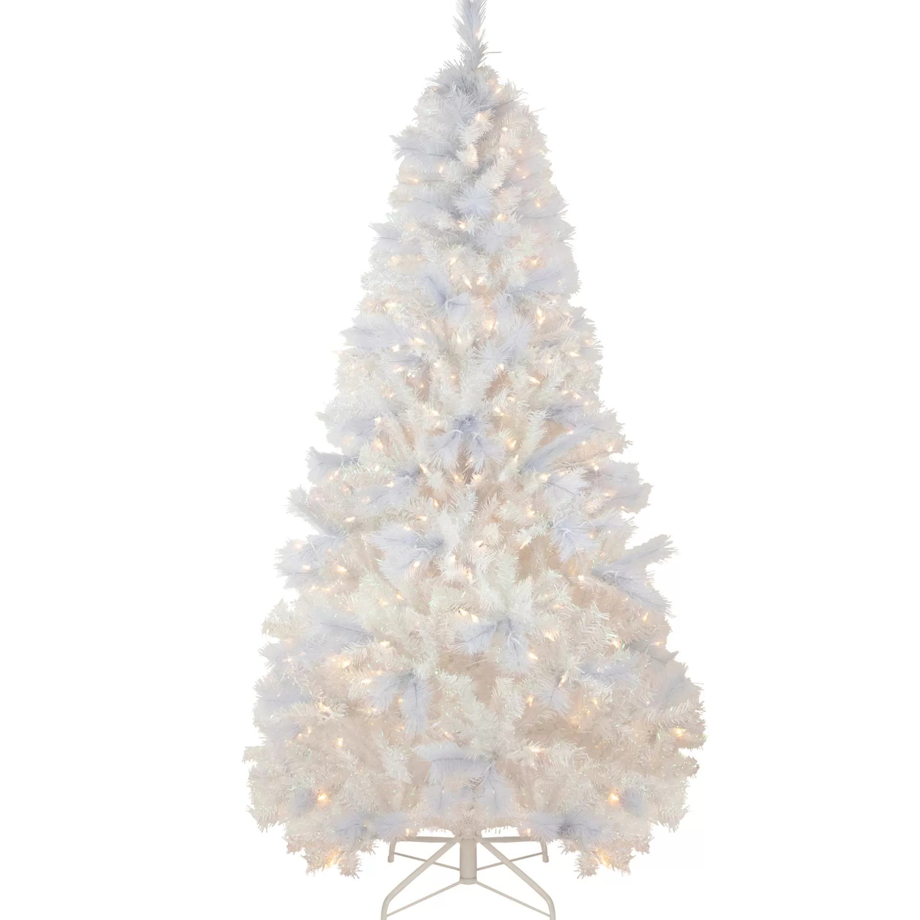 Best 6.5' Pre-Lit Seneca White Spruce Artificial Christmas Tree, Dual Function Led Lights Pre-Lit