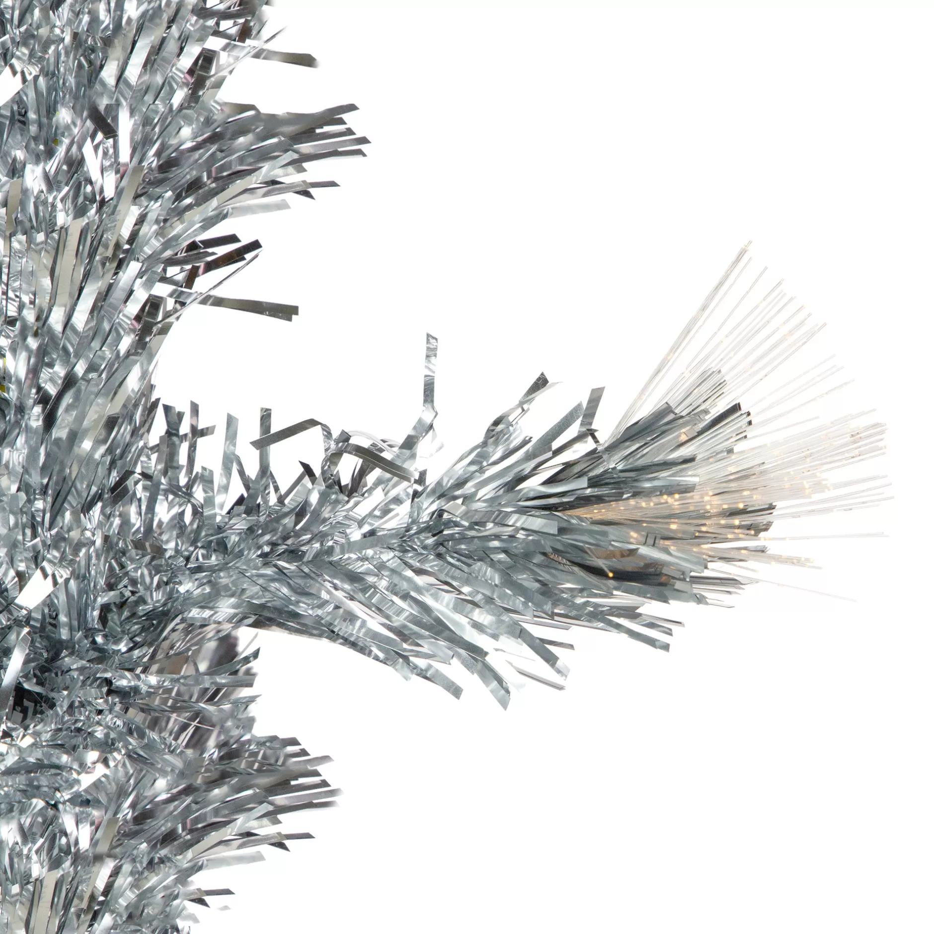 Cheap 3' Pre-Lit Silver Fiber Optic Artificial Christmas Tree, Warm White Lights Fiber Optic